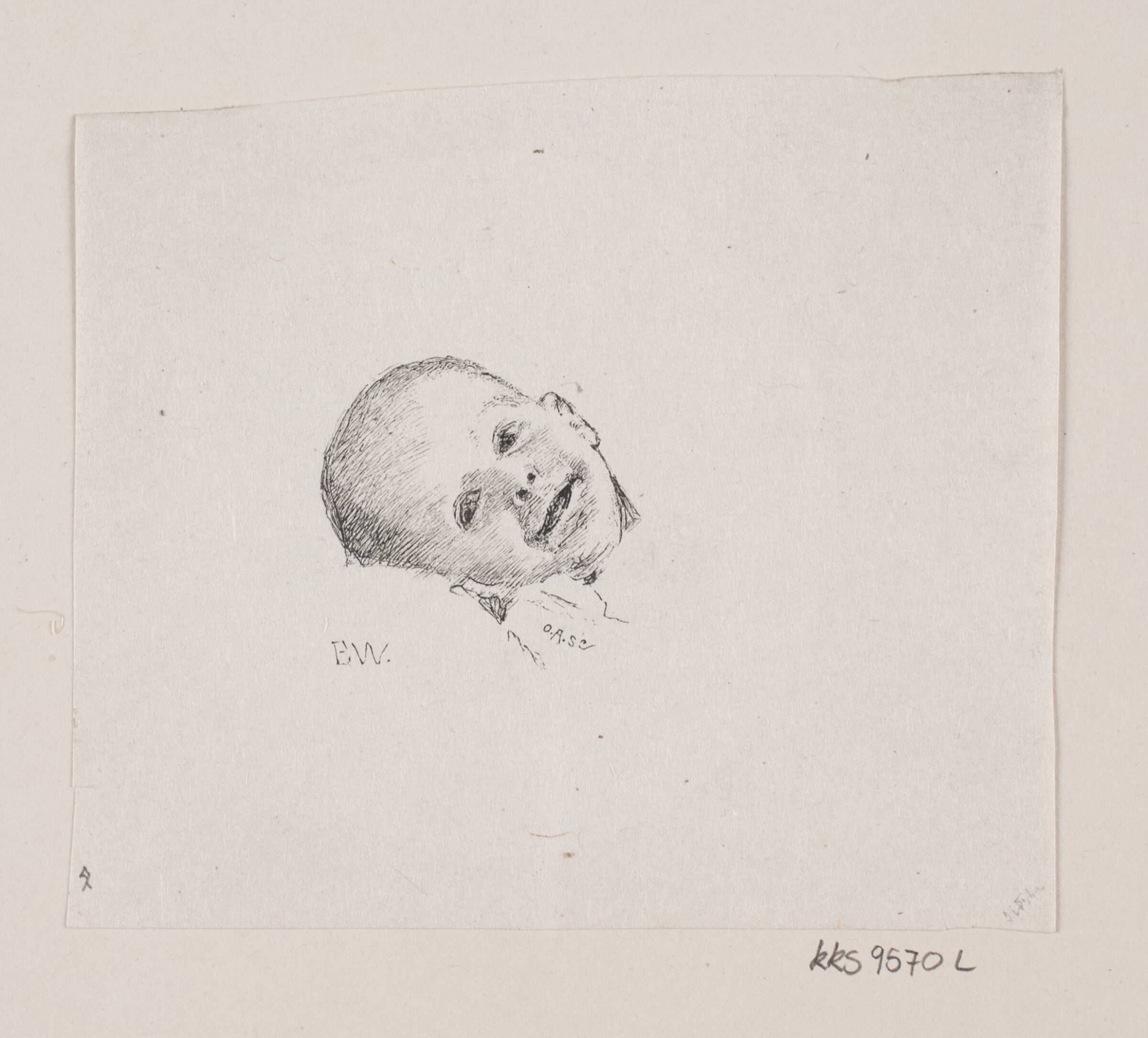 To Barnehoveder, Oscar Andersen, 1848-1907