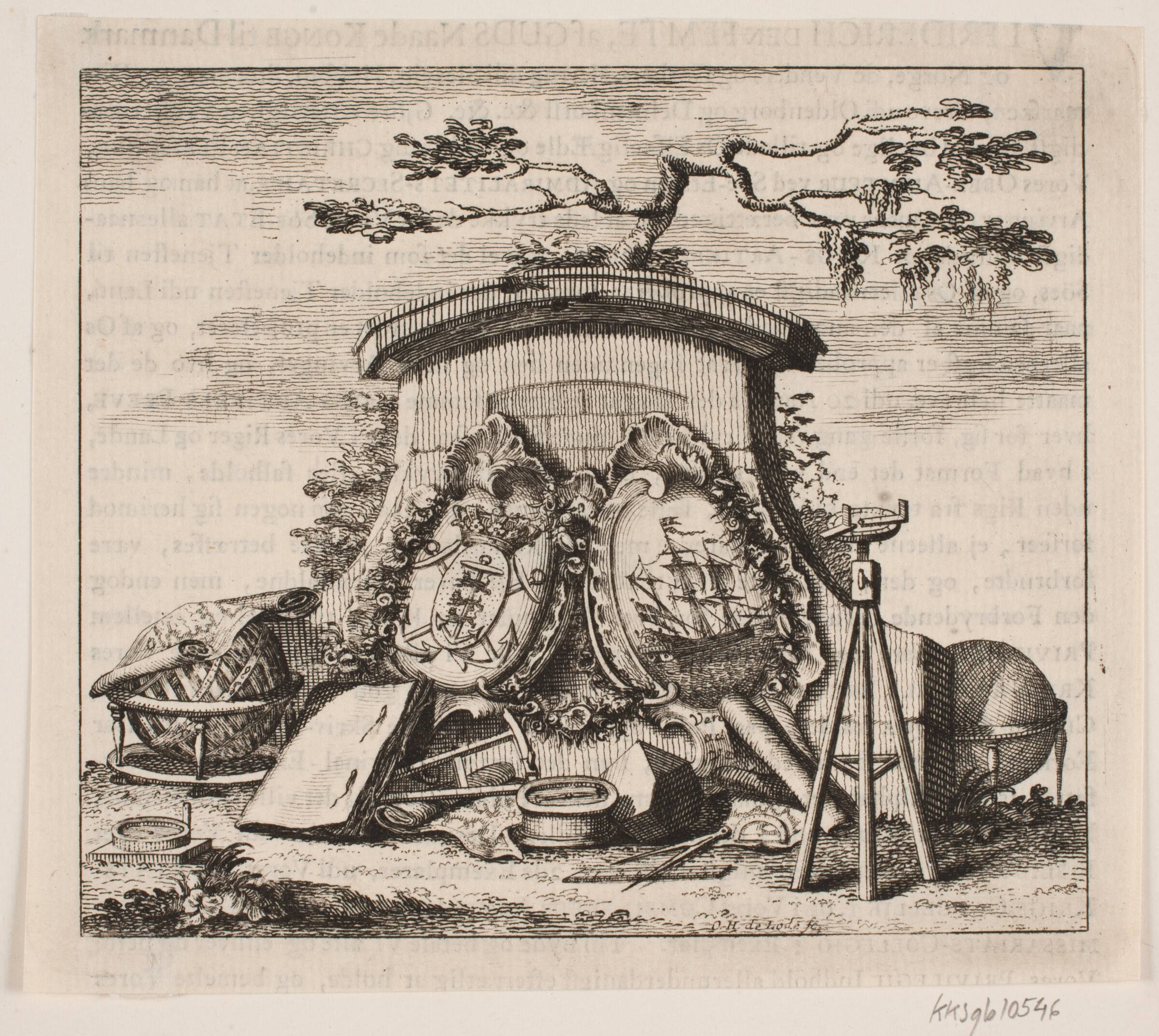 Vignet til Frederik V's Søkrigsartikelsbrev, Odvardt Helmoldt de Lode, 1754-1758
