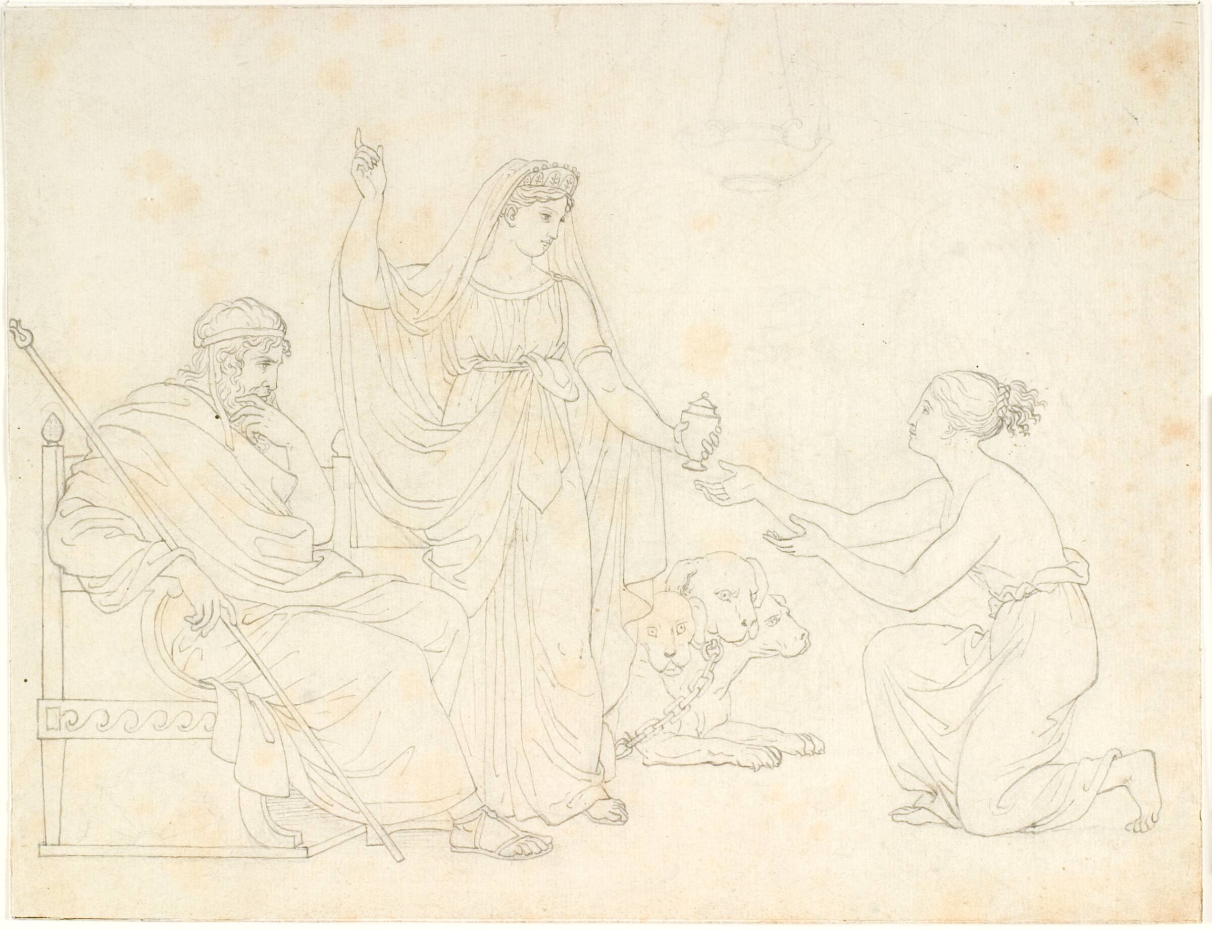 Psyche modtager krukken af Proserpina, C.G. Kratzenstein Stub, 1783-1816