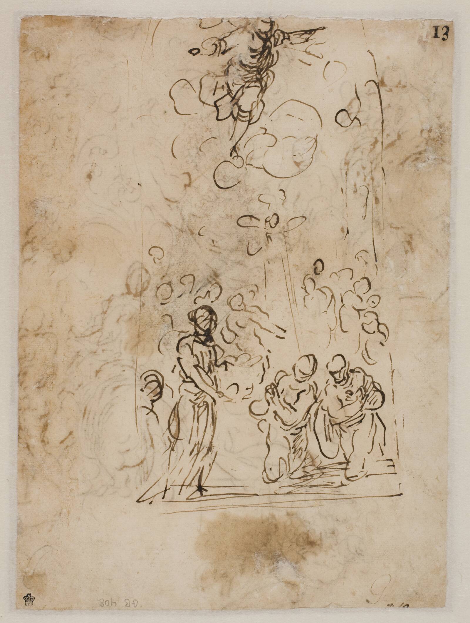 Tre figurer, der døbes, Jacopo Palma, 1548-1628