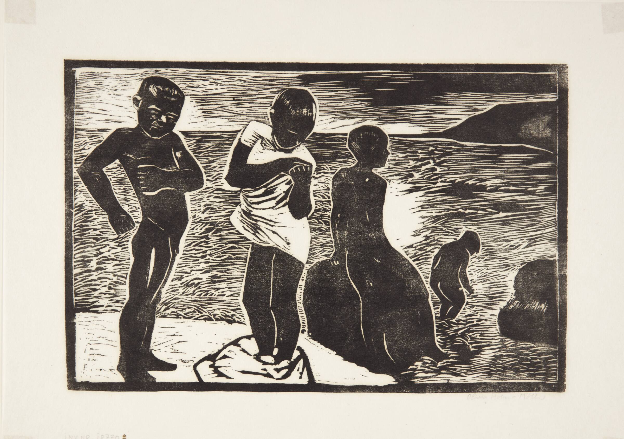 Badende børn, Olivia Holm-Møller, 1918