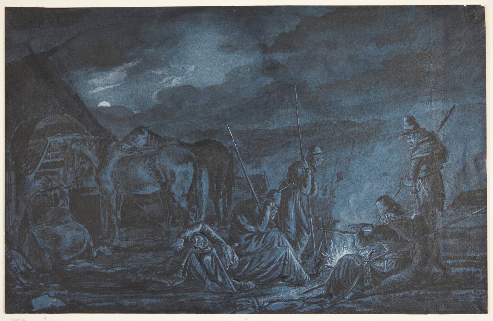Soldater omkring et bål, Ubekendt, 1600-1700