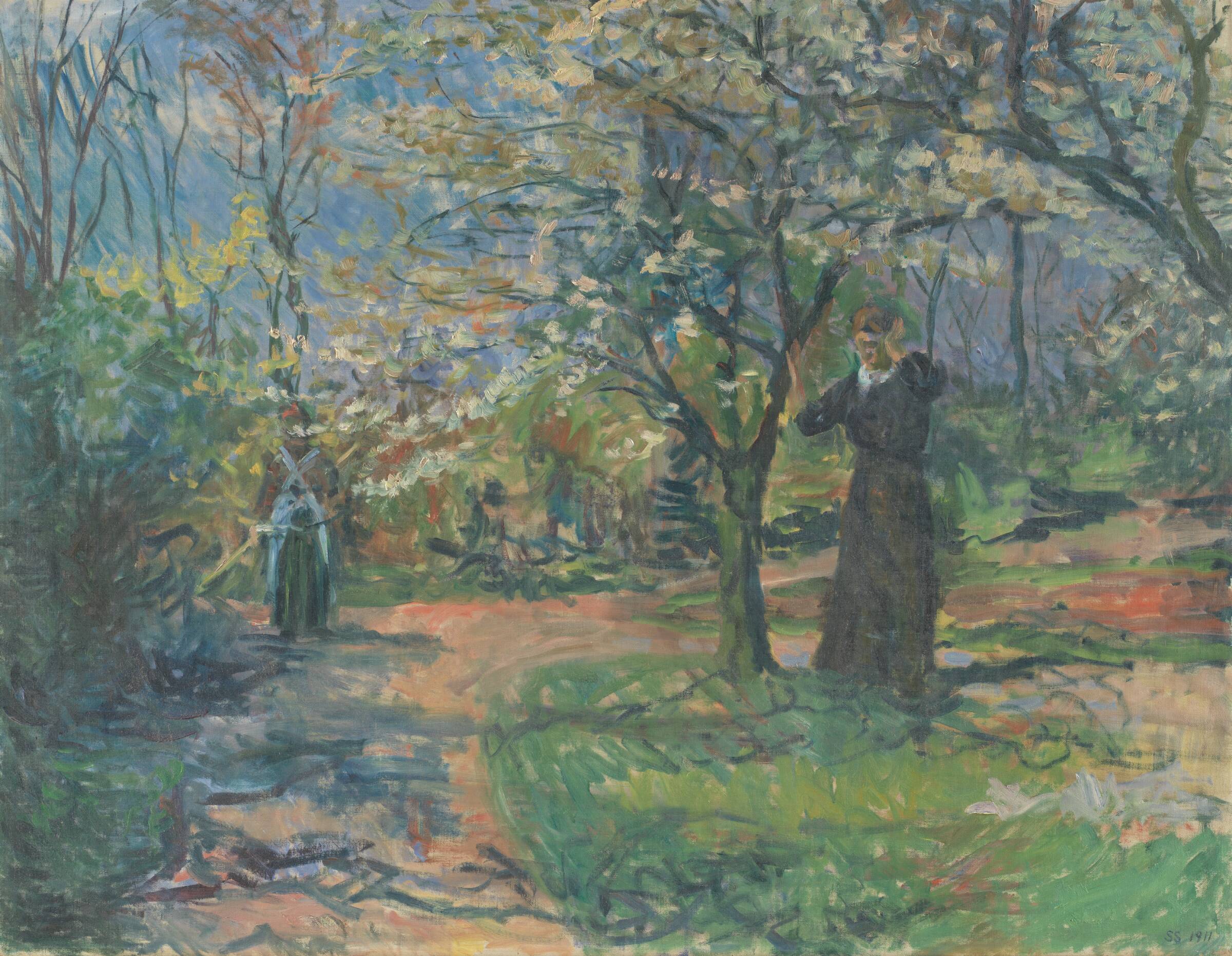 To kvinder i en have, Sigurd Swane, 1911
