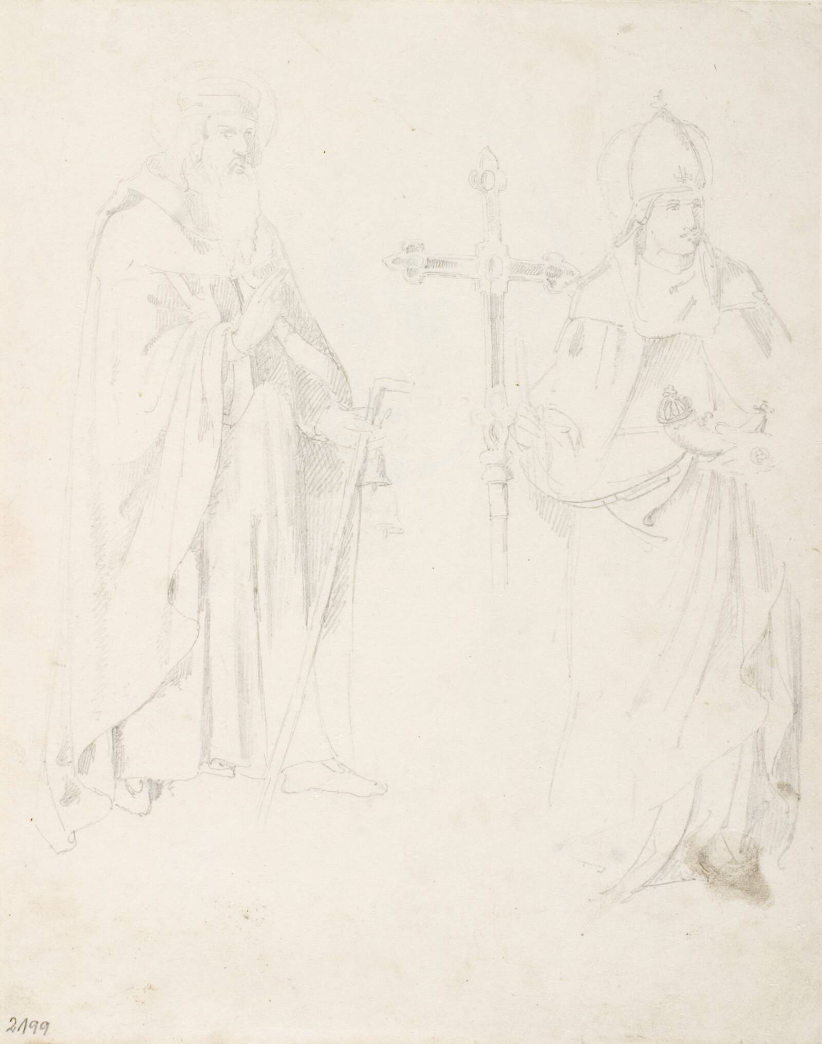 To helgenfigurer, Dankvart Dreyer, 1850