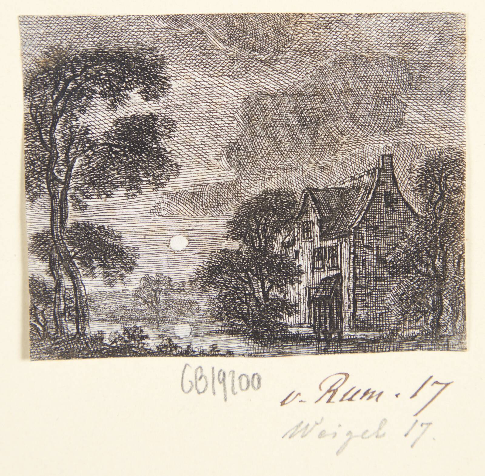 Landskab ved fuldmåne, Gillis Neyts, 1618-1686