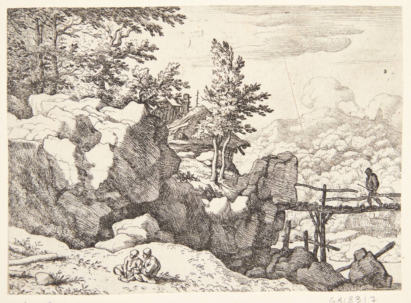 Den lille træbro, Allaert van Everdingen, 1621-1675
