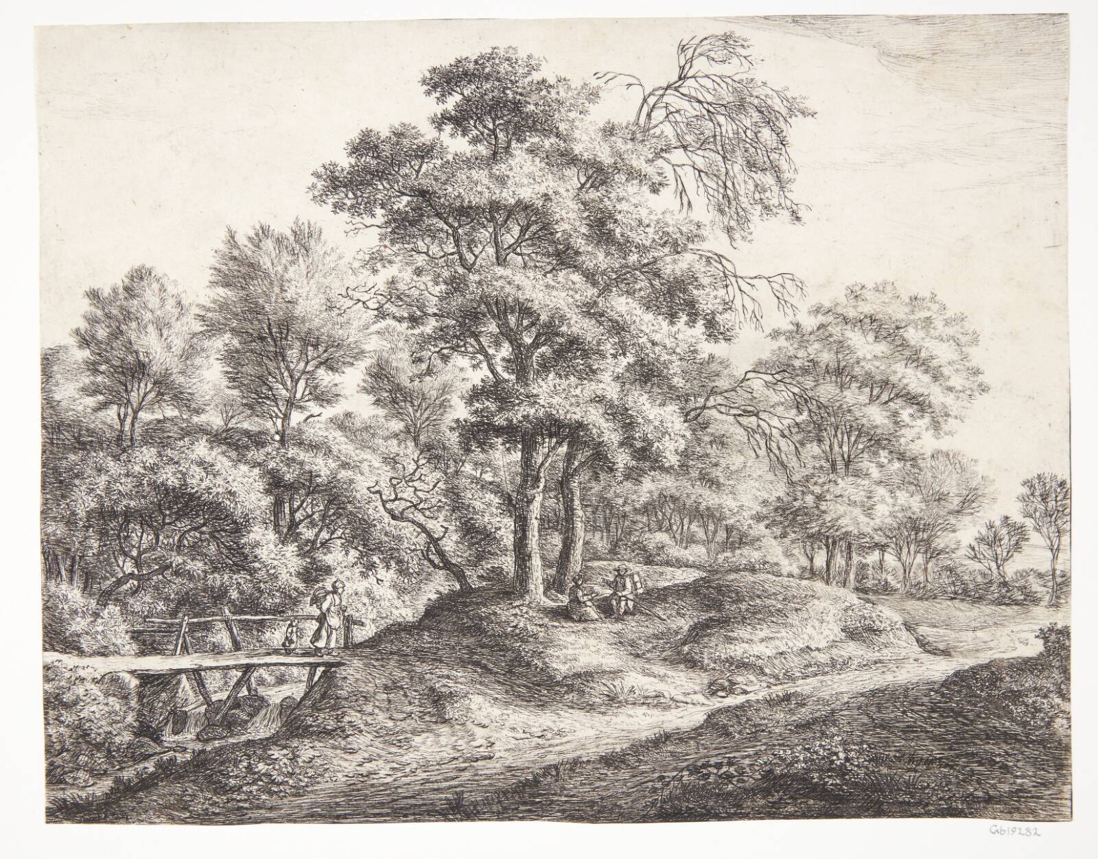 Landskab med vejfarende, Anthonie Waterloo, 1610-1690