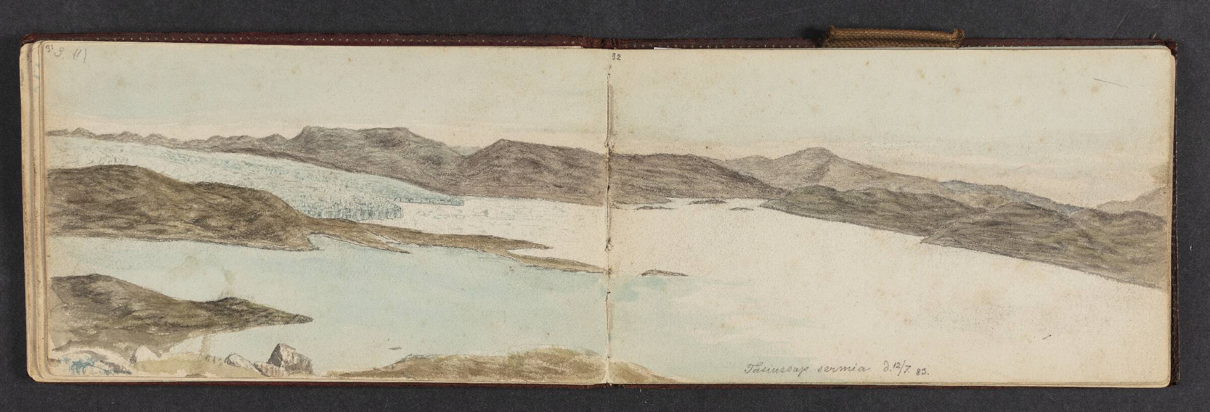 Fjeldlandskab med vand, Lars Møller, 1883