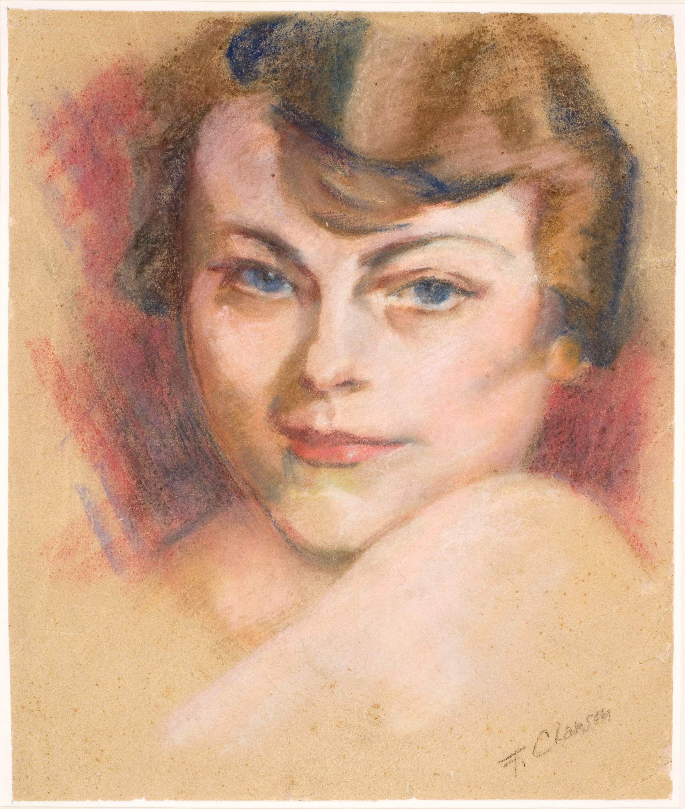 Selvportræt, Franciska Clausen, 1916-1919