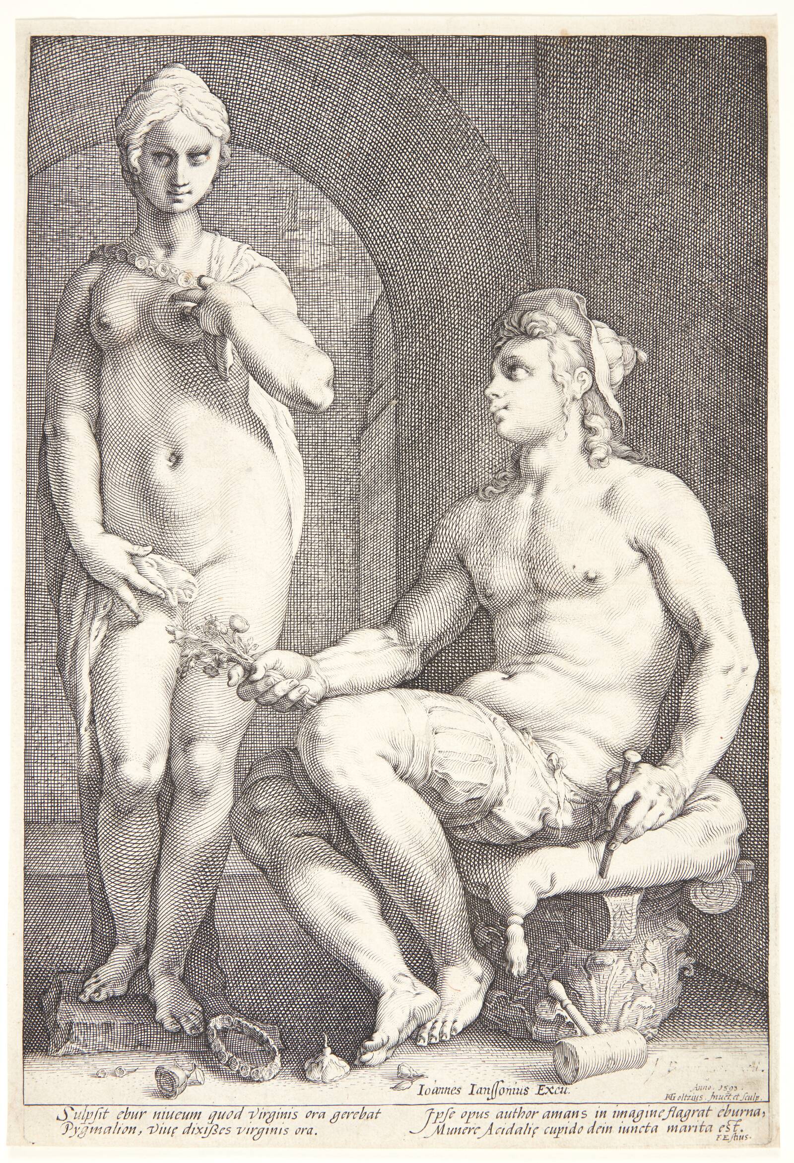 Pygmalion og Galatea, Hendrick Goltzius, 1593