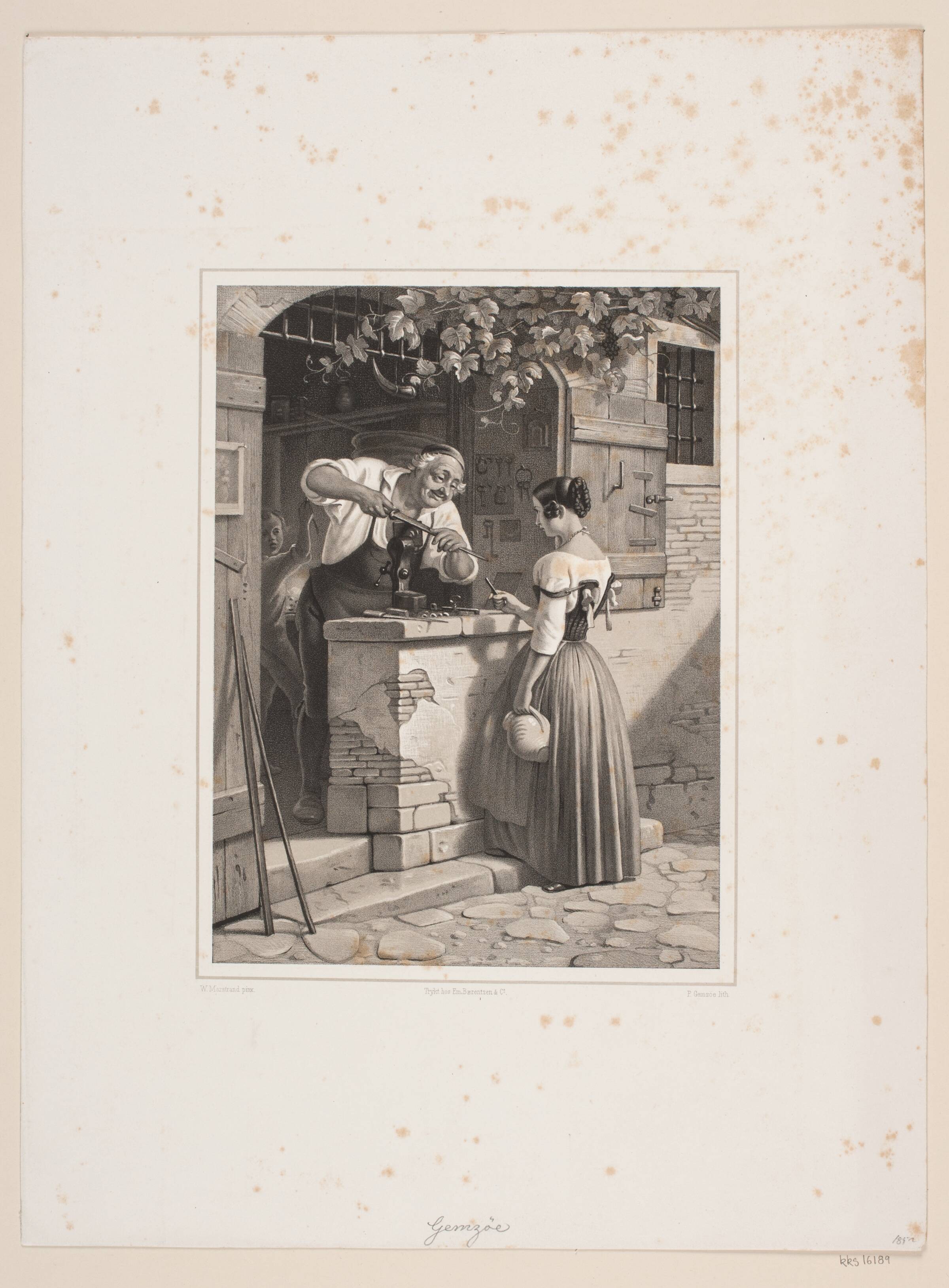 Hos kleinsmeden, Peter Henrik Gemzøe, 1852