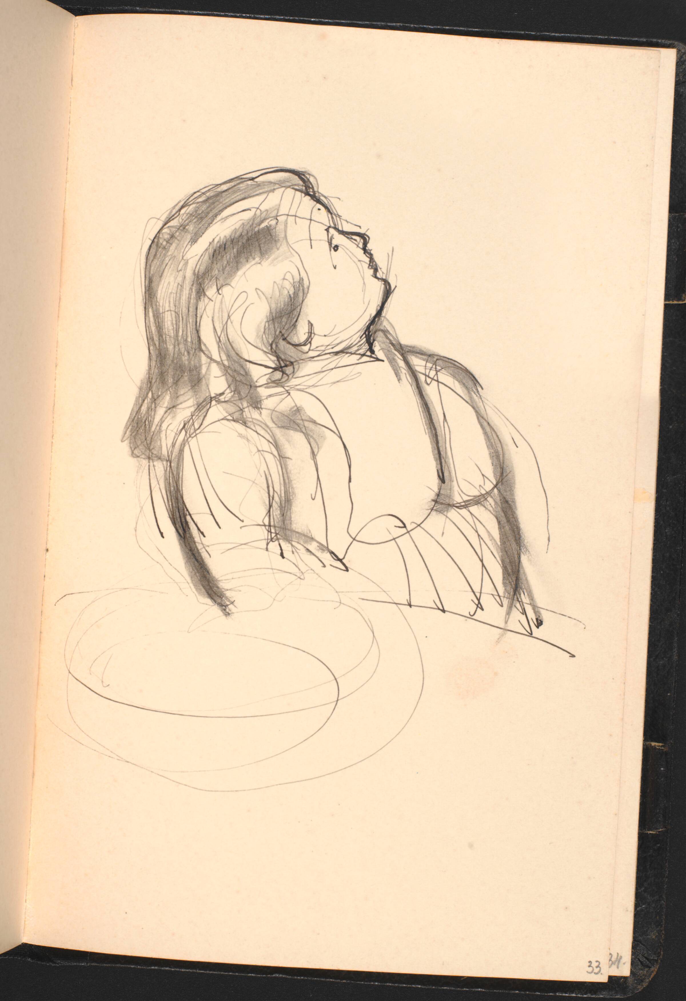 Lille pige ved et bord, halvfigur, J.F. Willumsen, 1909