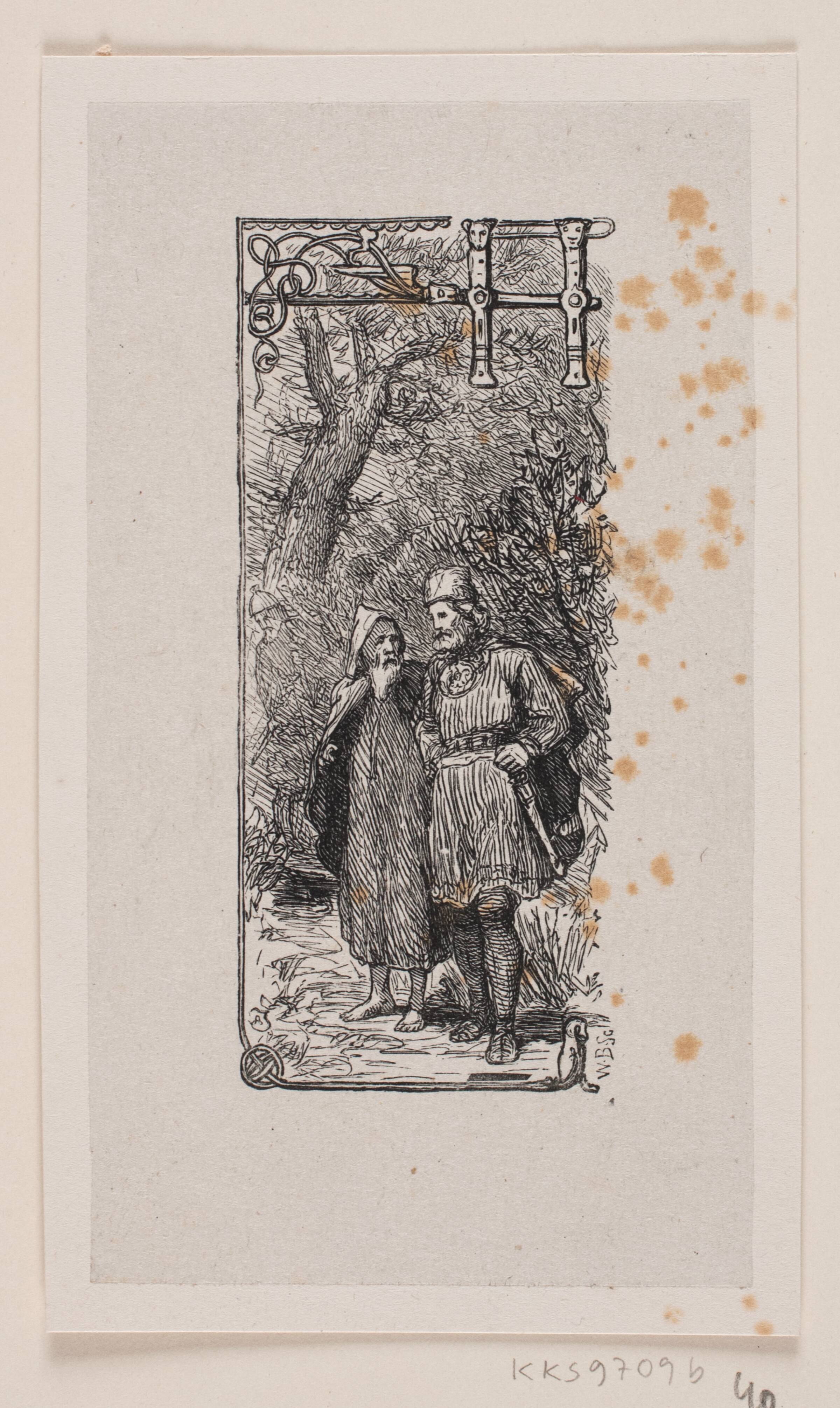 Vignet til fortællingen "Kong Gorm og hans sønner", Waldemar Bøhme, 1850-1874