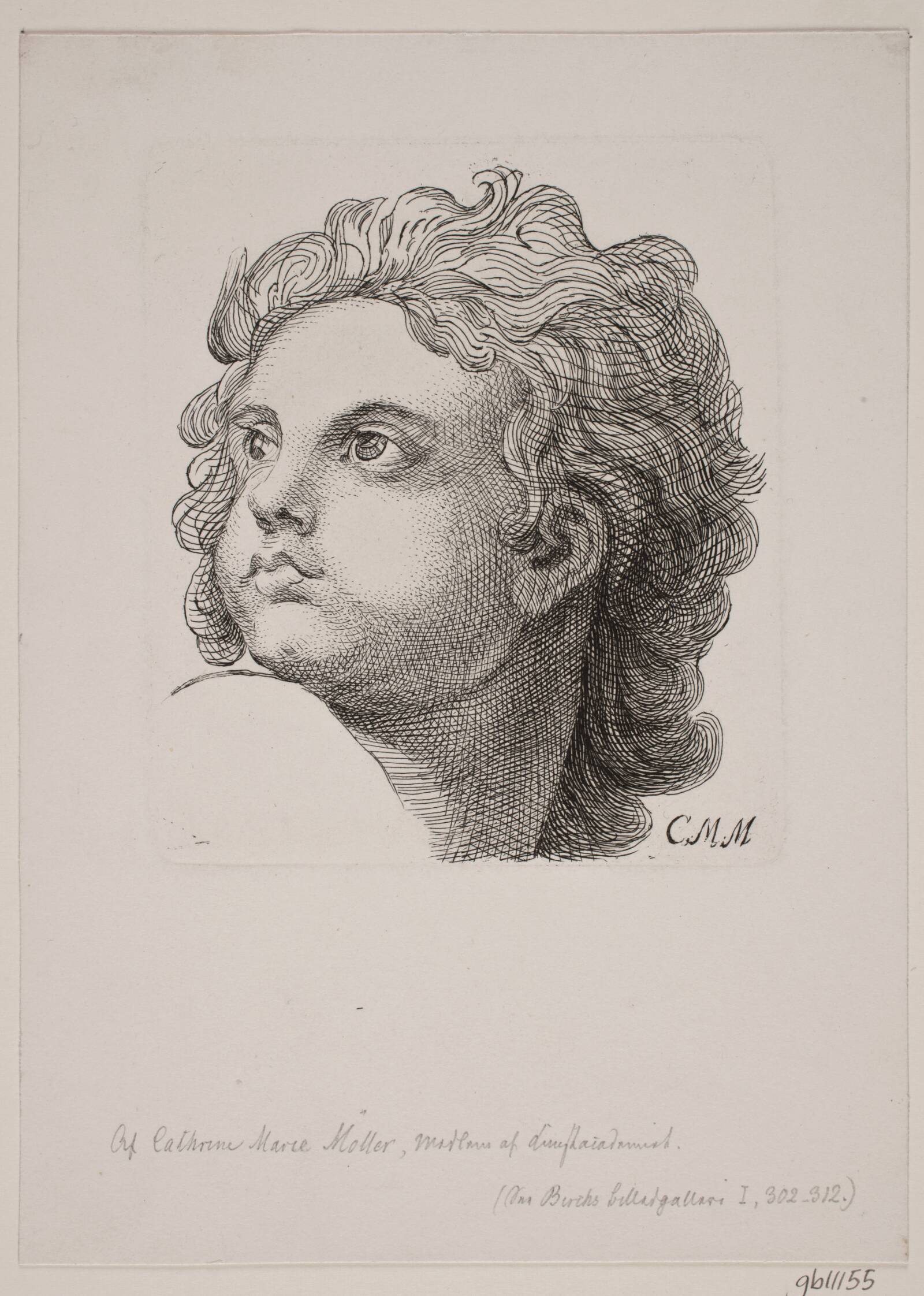 Et barnehoved, C.M. Møller, 1744-1811