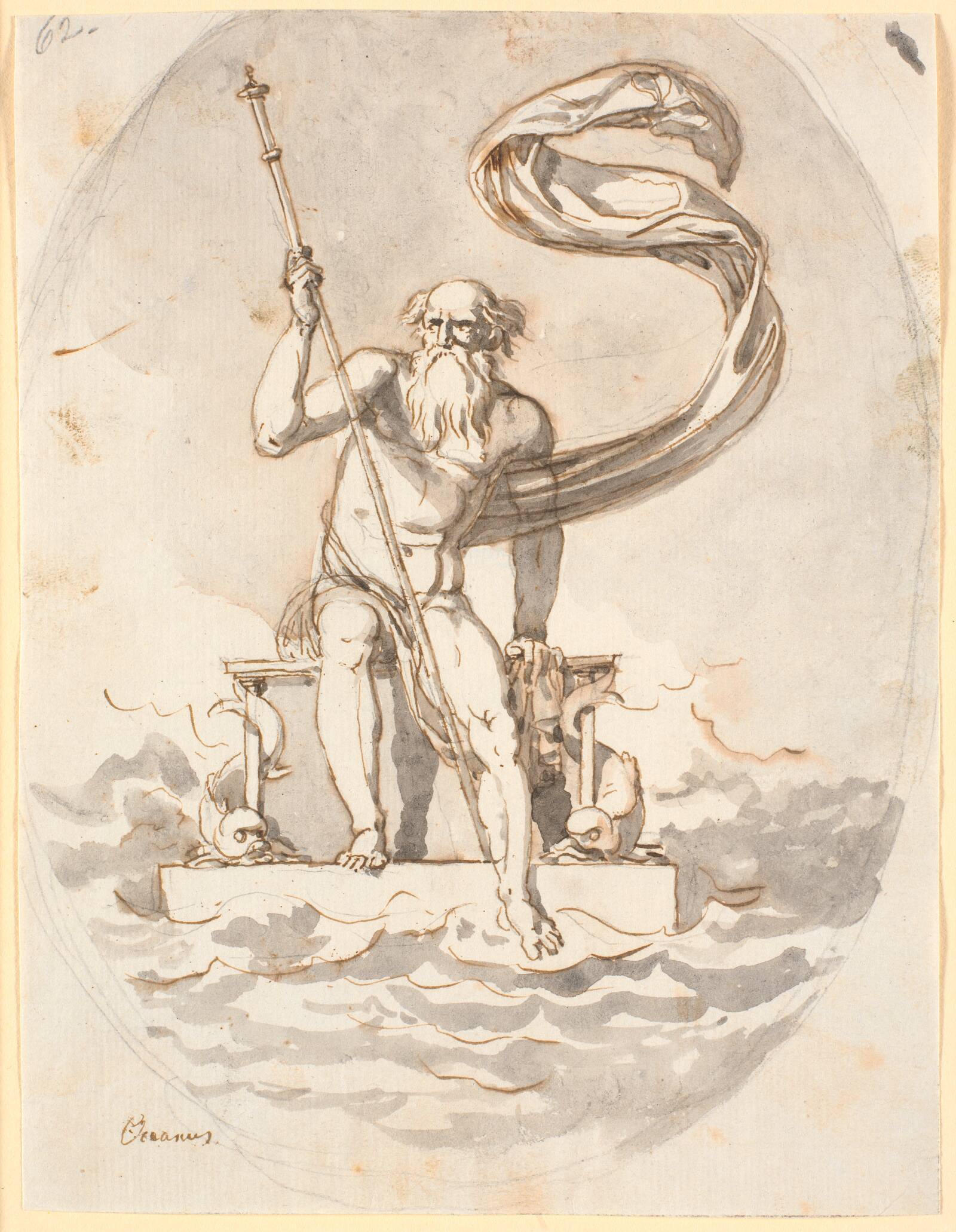 Oceanus på sin trone i havet, Nicolai Abildgaard, 1743-1809