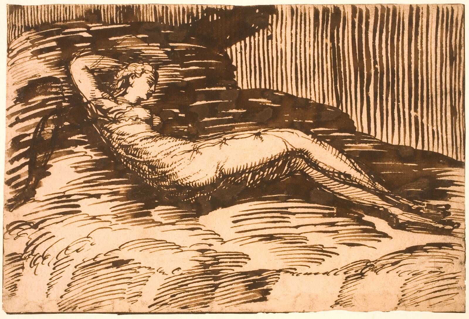 Liggende kvinde, Melchior Lorck, 1569