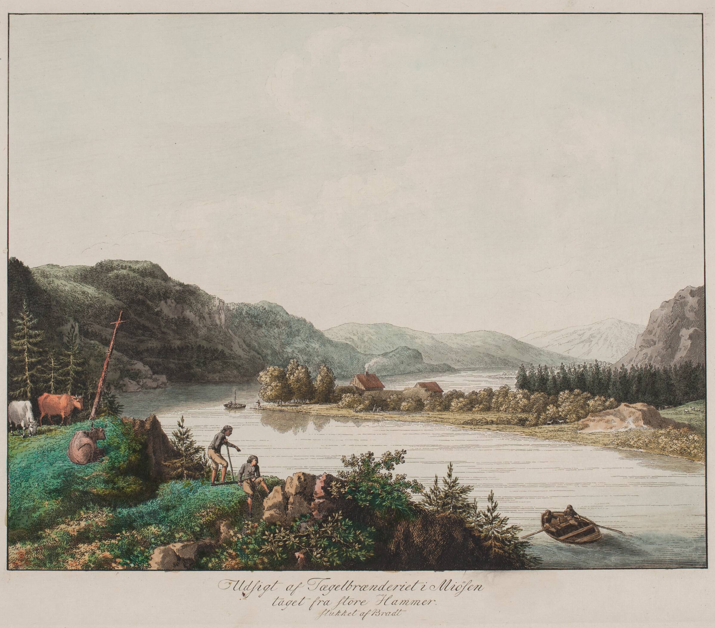 Udsigt af Tægelbrænderiet i Miøsen taget fra store Hammer, Bradt, F.L., 1747-1829