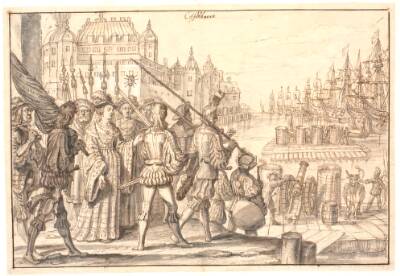 Dronning Philippa, Kong Erici Pomerani Gemalinde, forsvarer Kjøbenhavn mod Hansestæderne i Kongens Fraværelse. Aar 1428