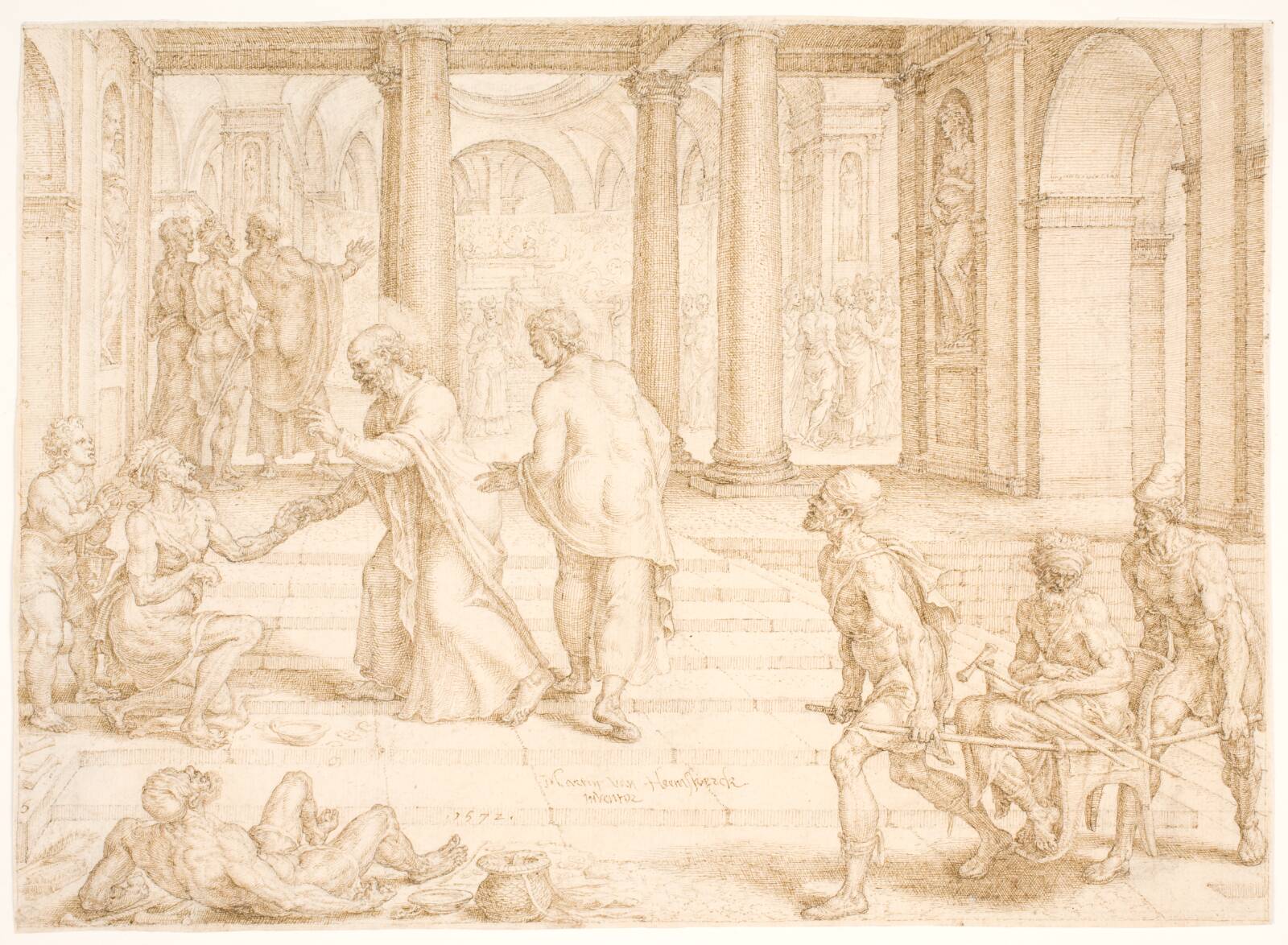 Peter helbreder en lam, Maarten van Heemskerck, 1572