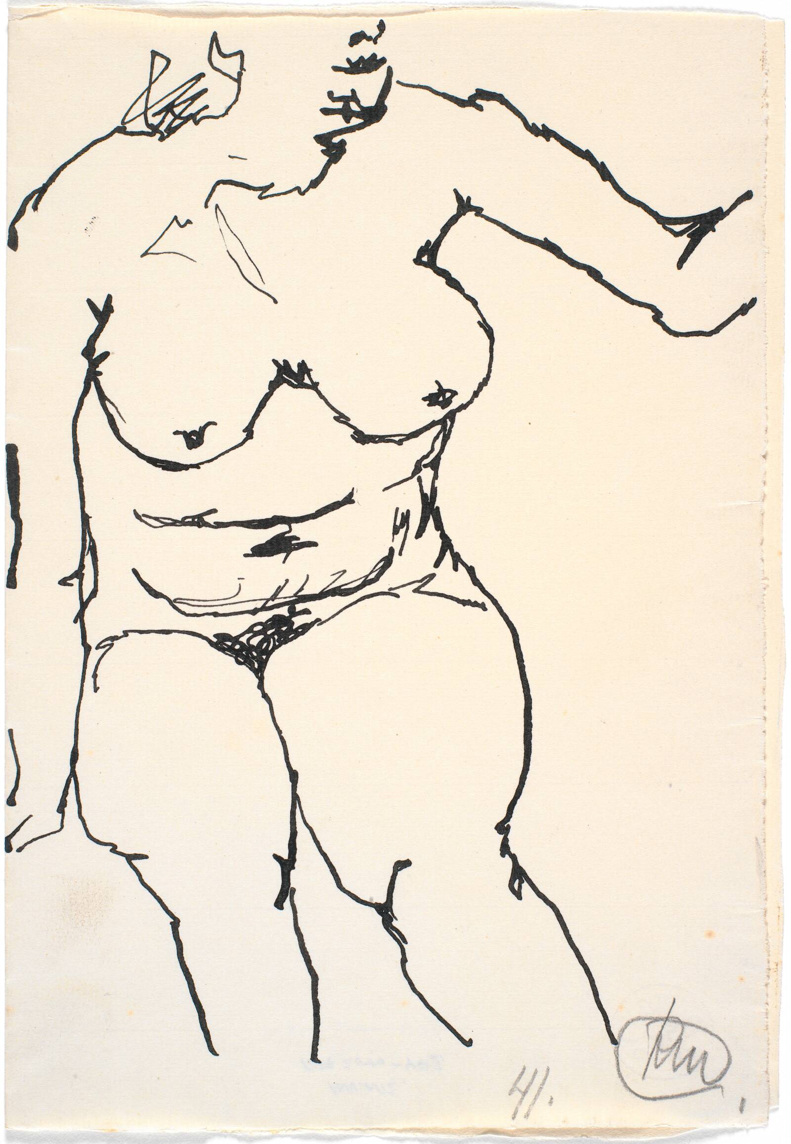 Siddende kvindelig model, Richard Mortensen, 1940-1943