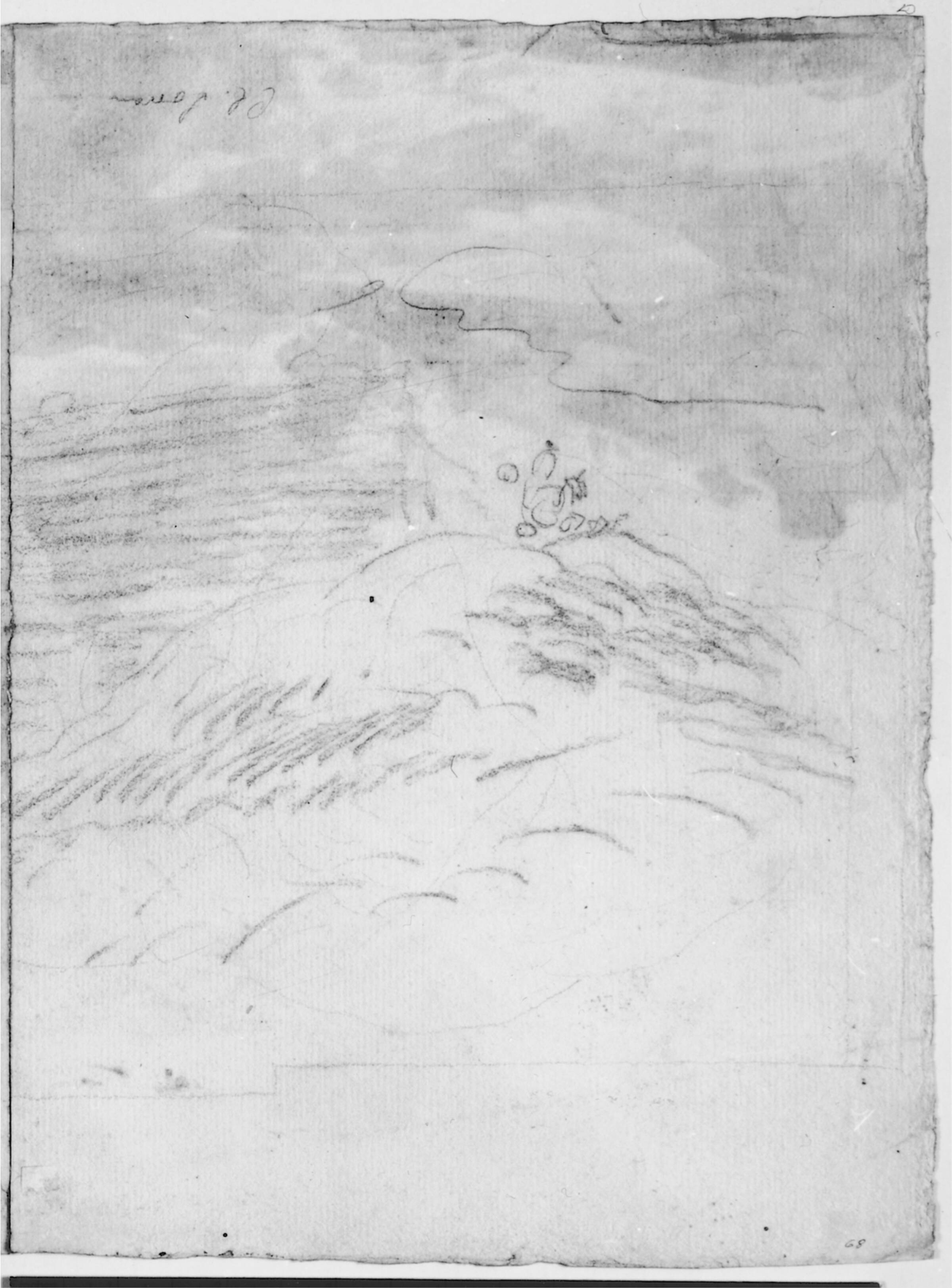 Skitse til højre side af et klippelandskab, Alession de Marchis, 1684-1752