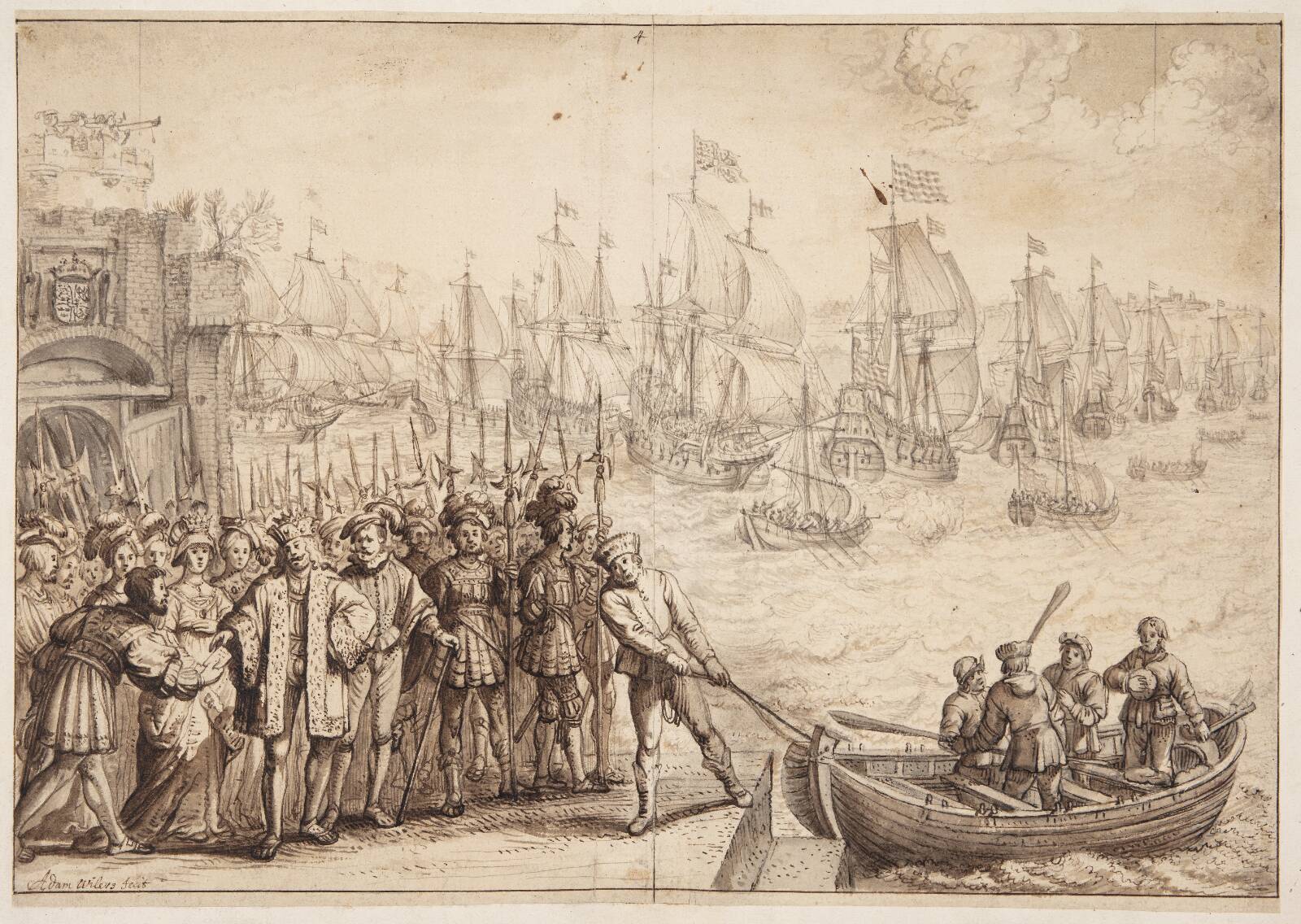 Christian II leaves Copenhagen in 1523, by Adam Willaerts, 1637-1638