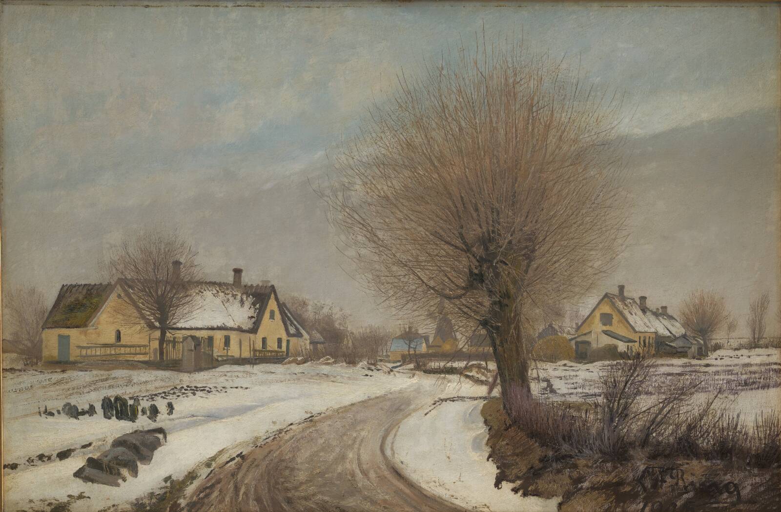A Sealand Village. Winter, by L.A. Ring, 1906