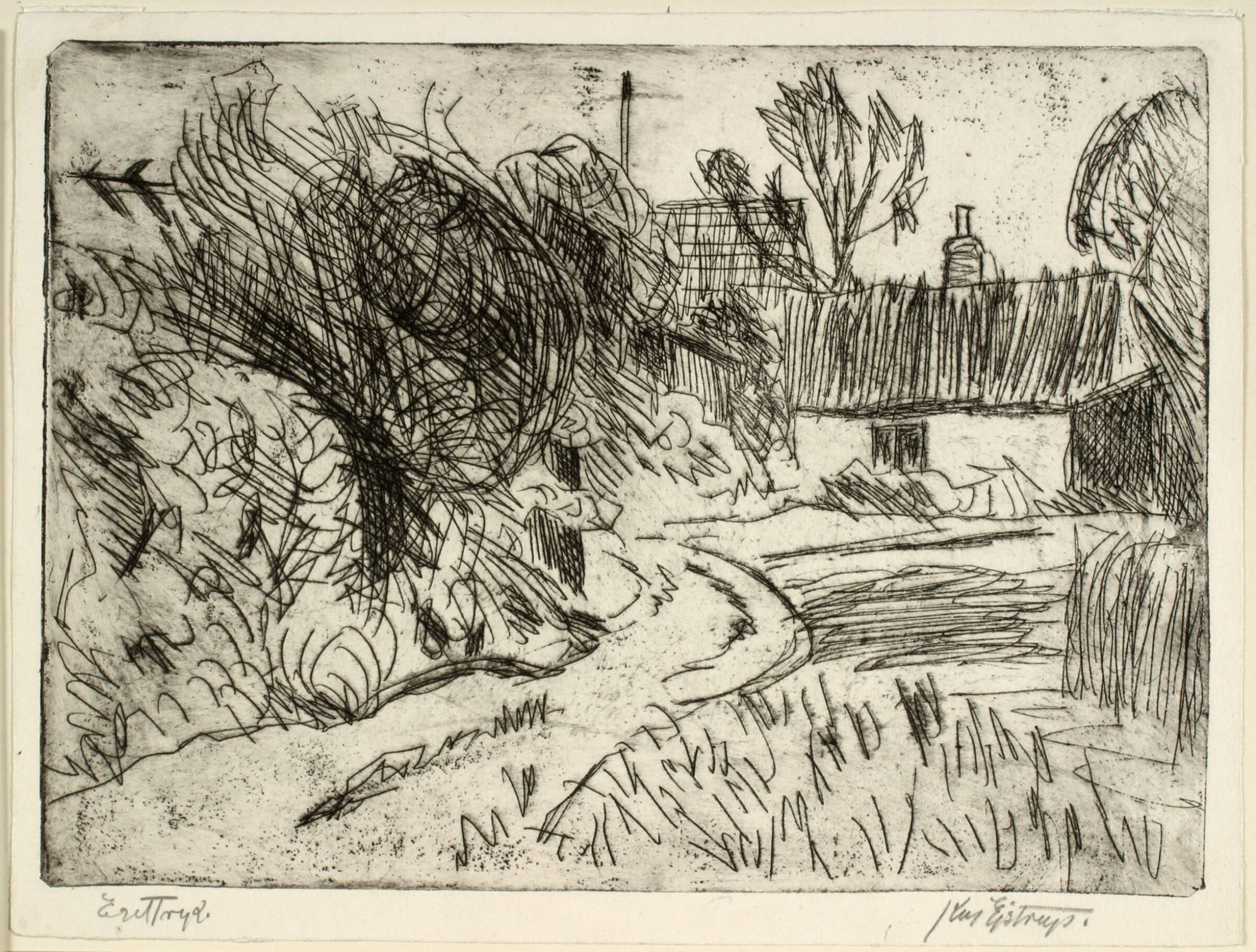 Vej i en landsby, Kaj Ejstrup, 1935
