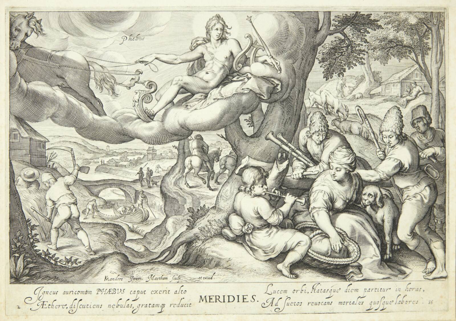 Middag, Phoebus' tid, Jacob Matham, 1601-1605