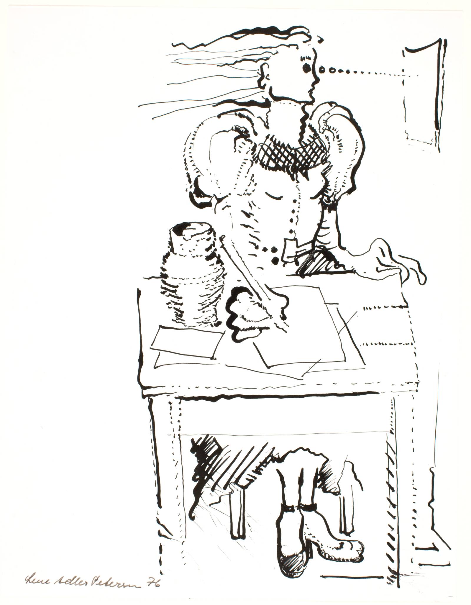 Ved skrivebordet, Lene Adler Petersen, 1976