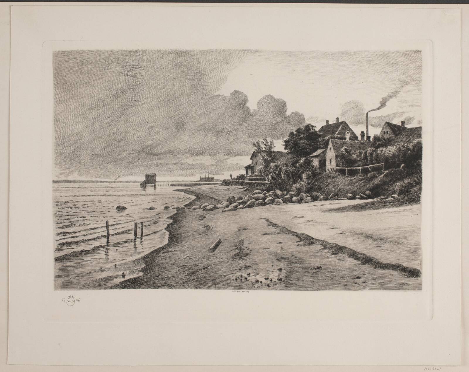 Strandparti i Hellebæk, Louis Jensen, 1906