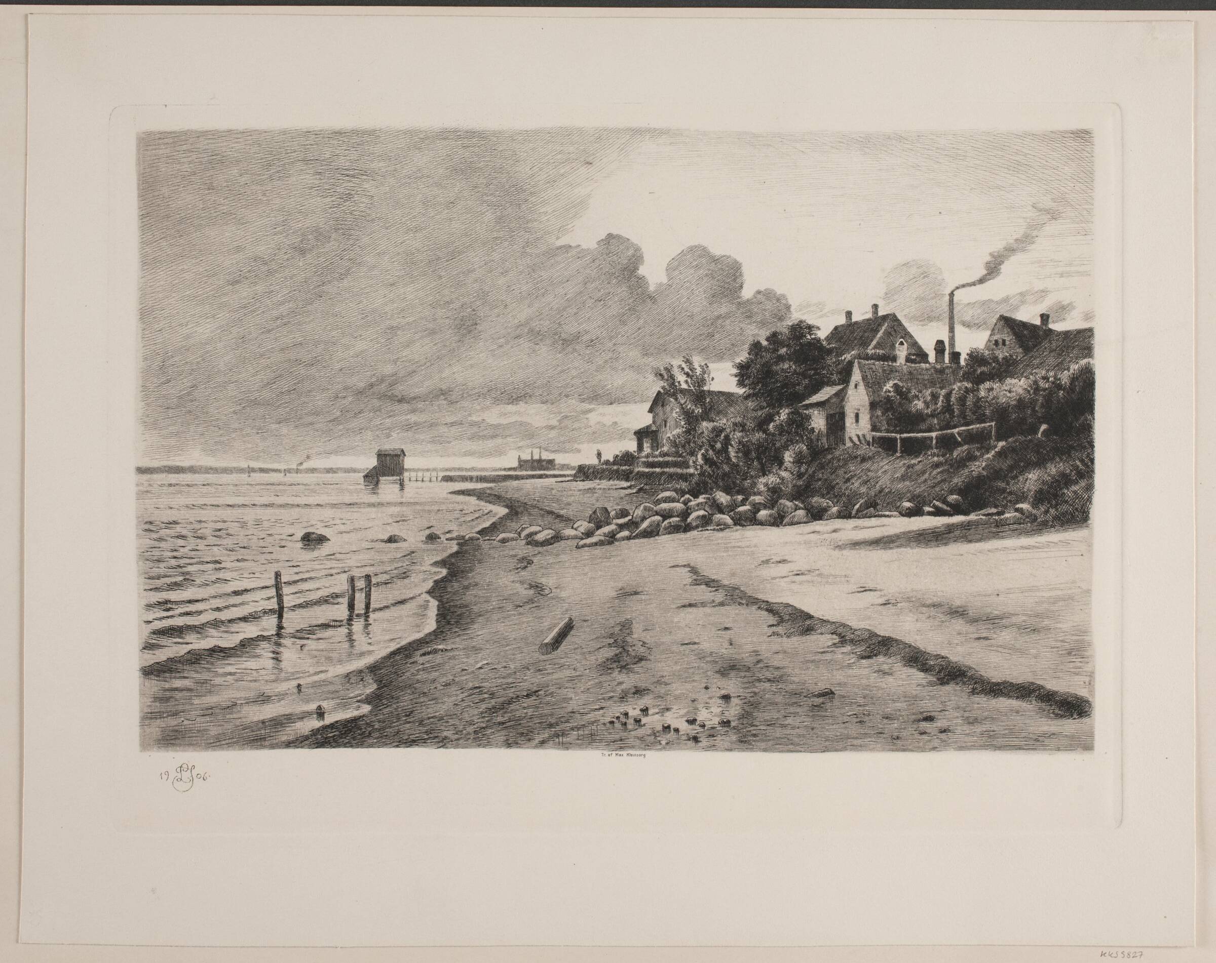 Strandparti i Hellebæk, Louis Jensen, 1906