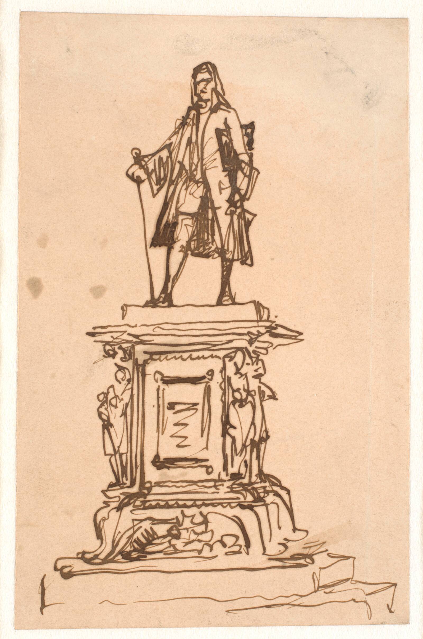 Udkast til et Holbergmonument, Wilhelm Marstrand, 1810-1873