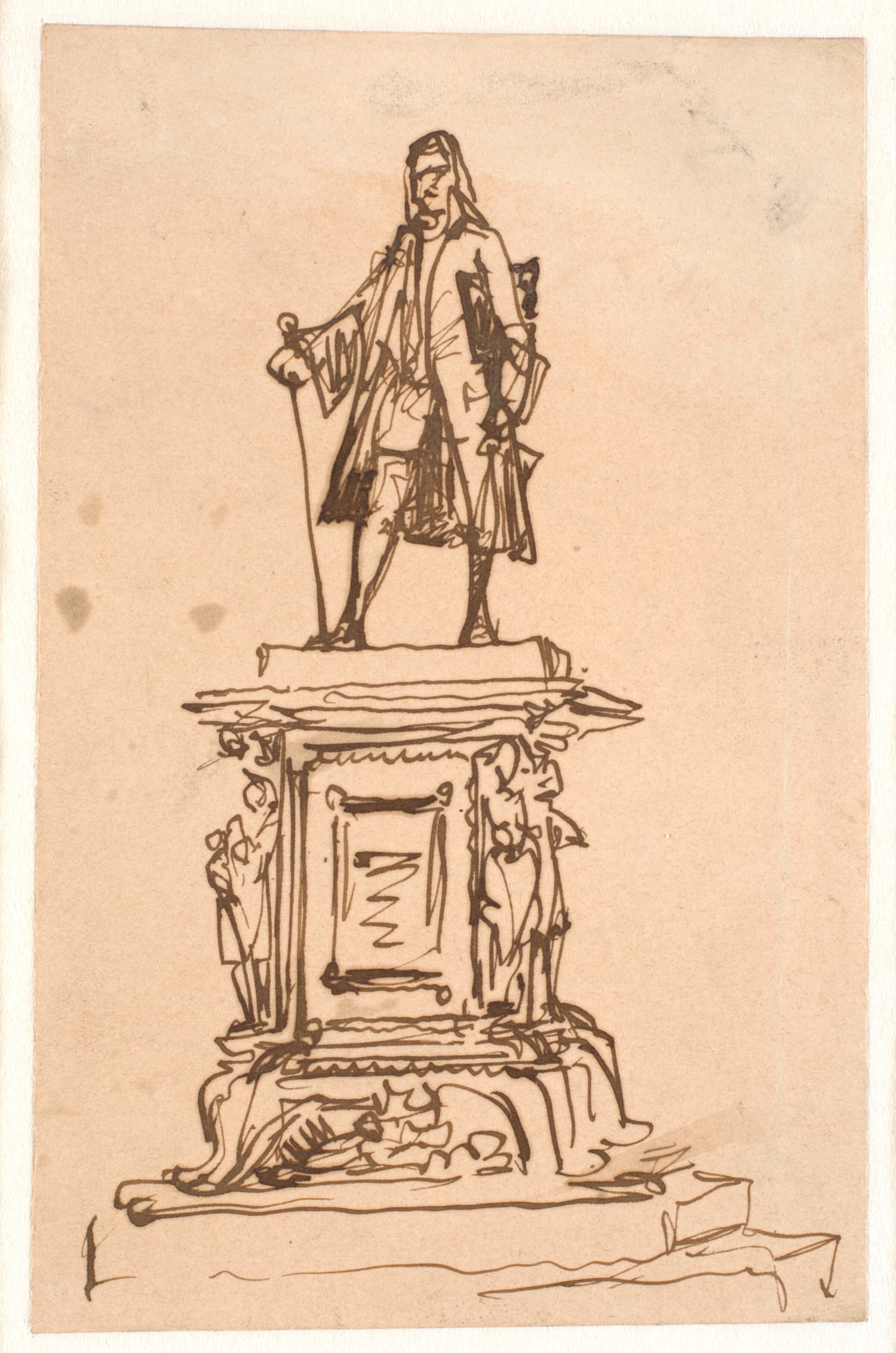 Udkast til et Holbergmonument, Wilhelm Marstrand, 1810-1873