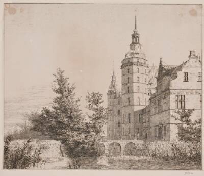 Frederiksborg Slot. Parti ved Møntbroen