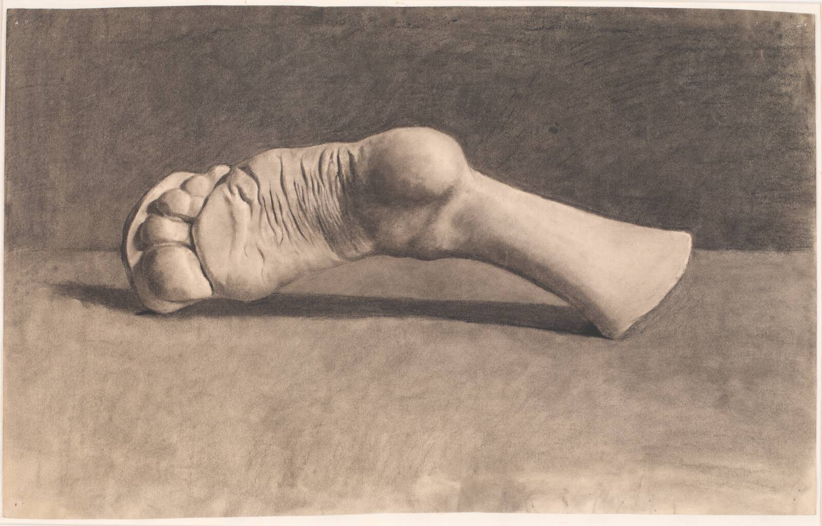 Tegning efter gips. En fod, Joakim Skovgaard, 1870-1874