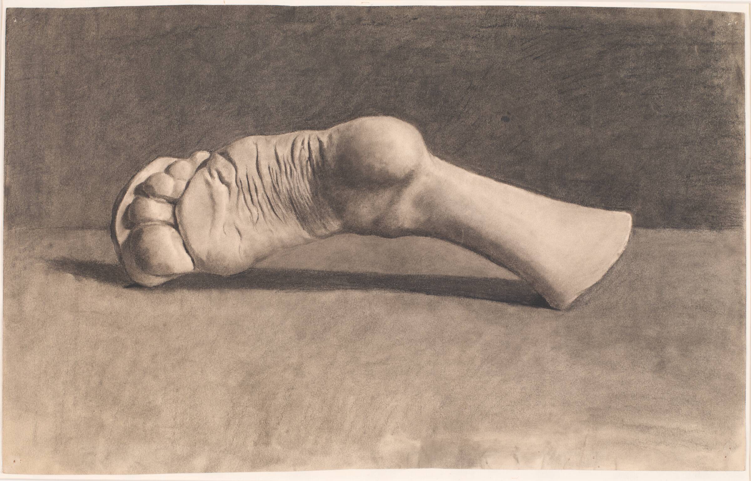 Tegning efter gips. En fod, Joakim Skovgaard, 1870-1874