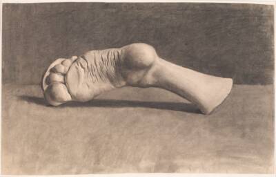Tegning efter gips. En fod