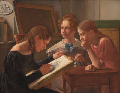 Tre unge piger. Kunstnerens søstre Alvilde, Ida, Henriette