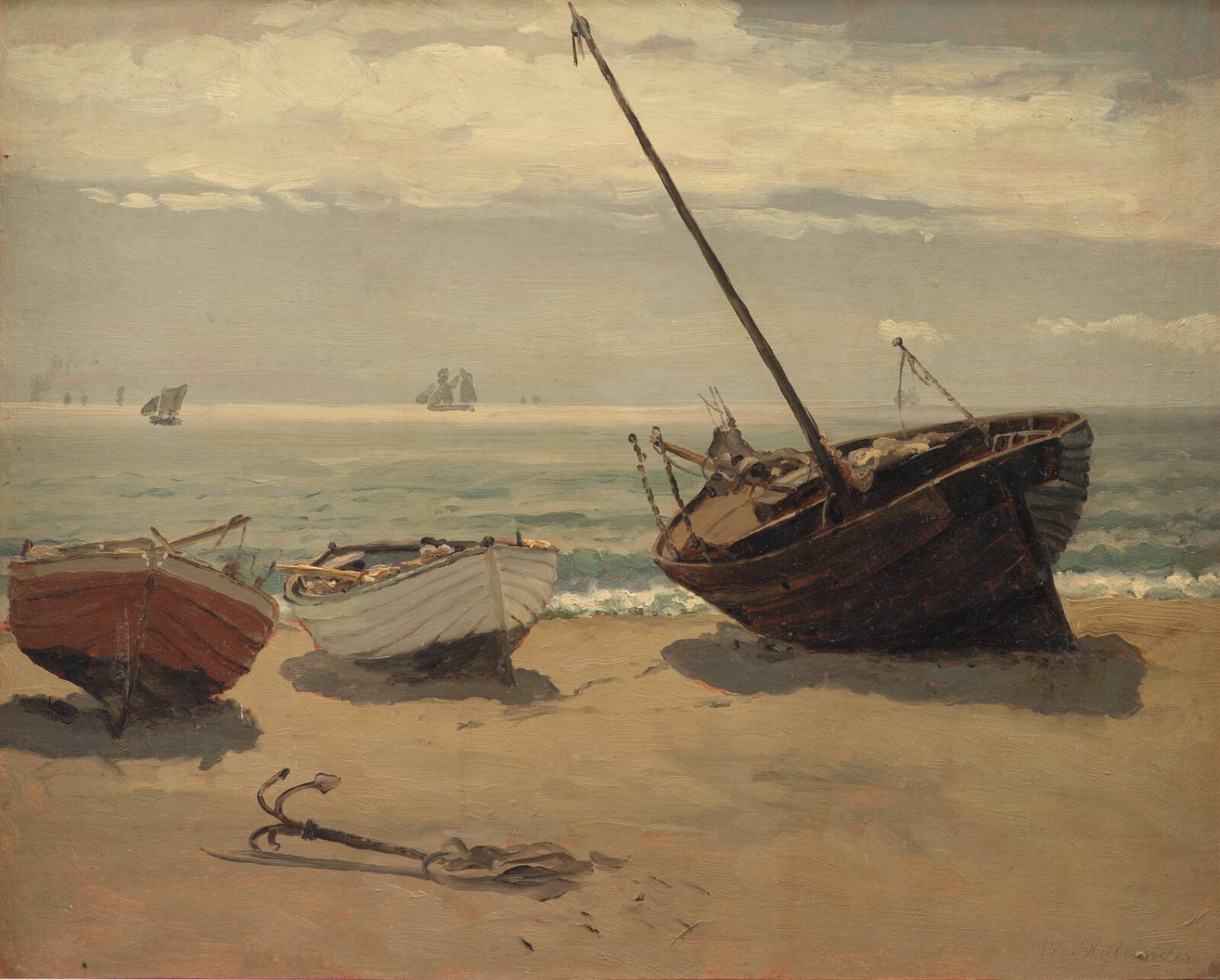 Både på stranden. Skagen, Wilhelm Xylander, 1855-1913