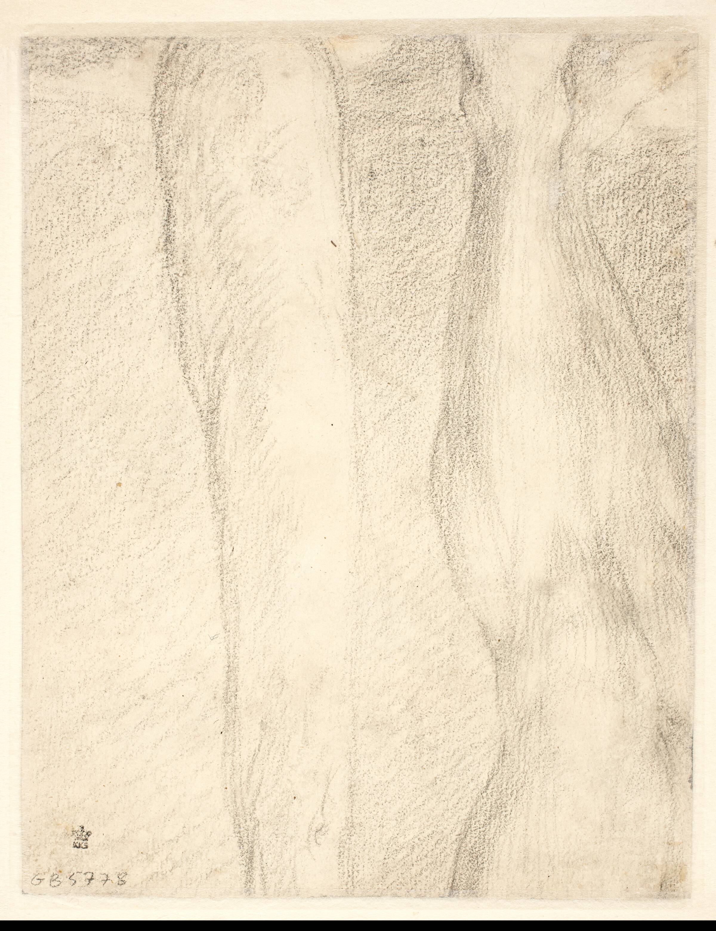 Fragment af et studie til Herkules' venstre ben og kølle, beskåret, Marco Benefial, 1684-1764
