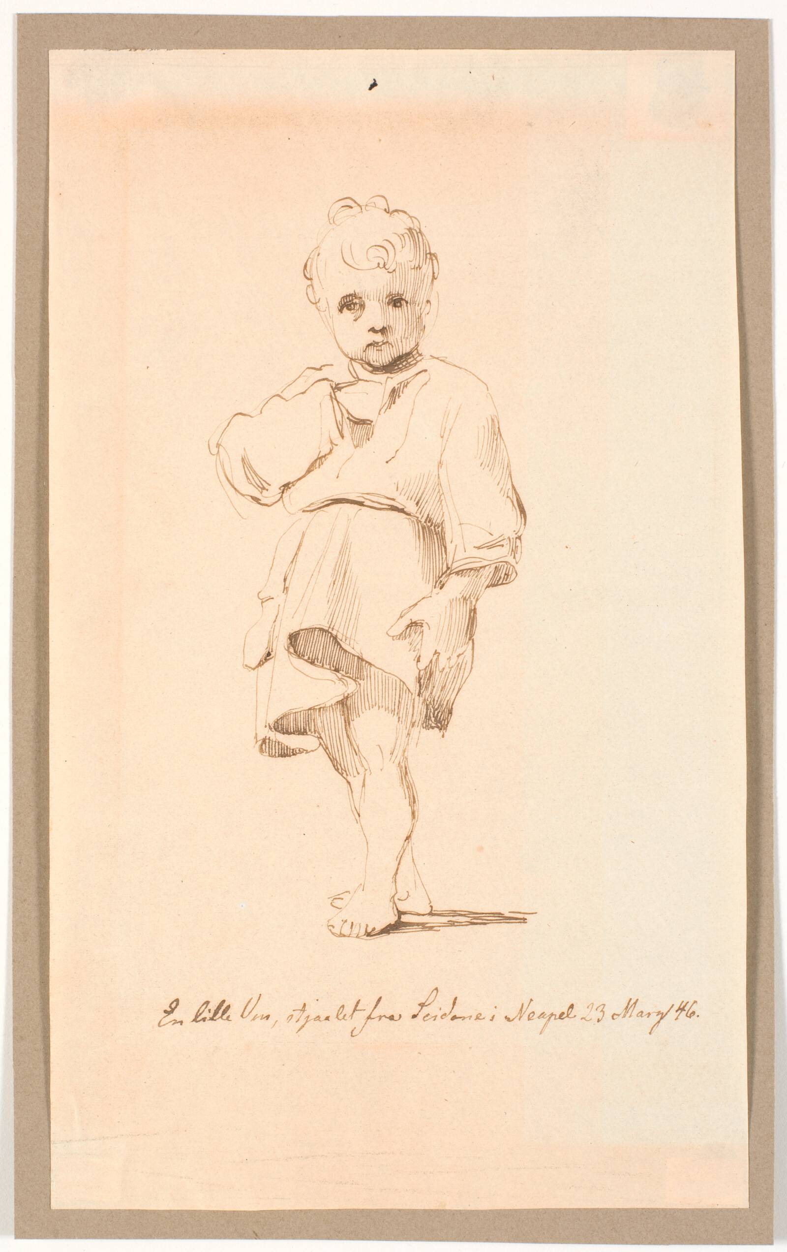 En lille, stående dreng, Johan Thomas Lundbye, 1846