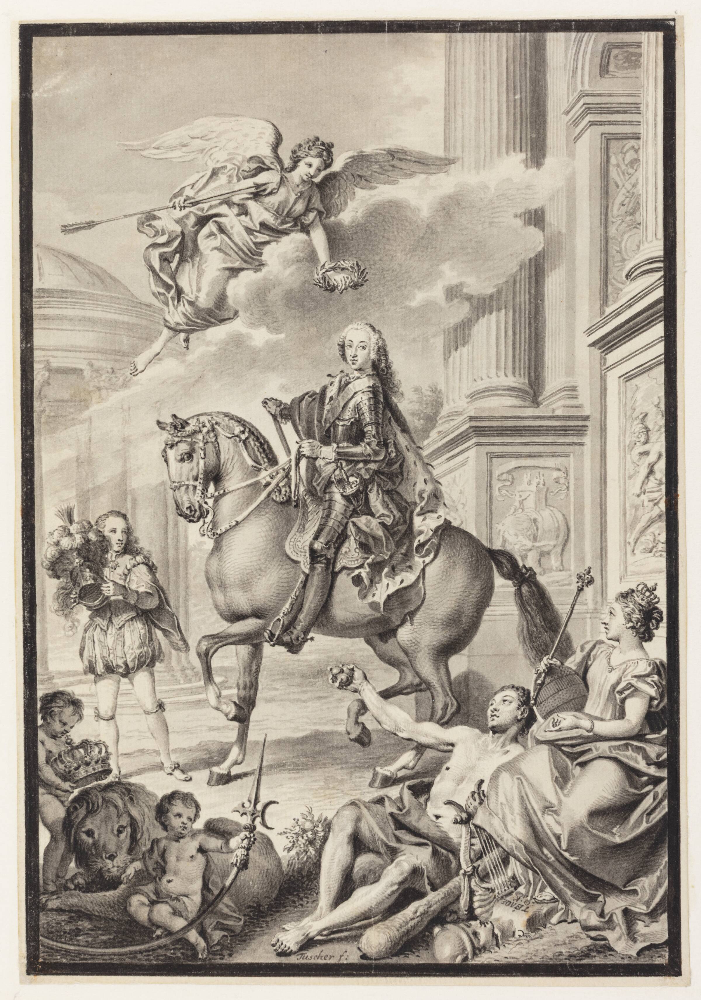 Frederik V hyldes af Danmark og Norge, Marcus Tuscher, 1746-1749