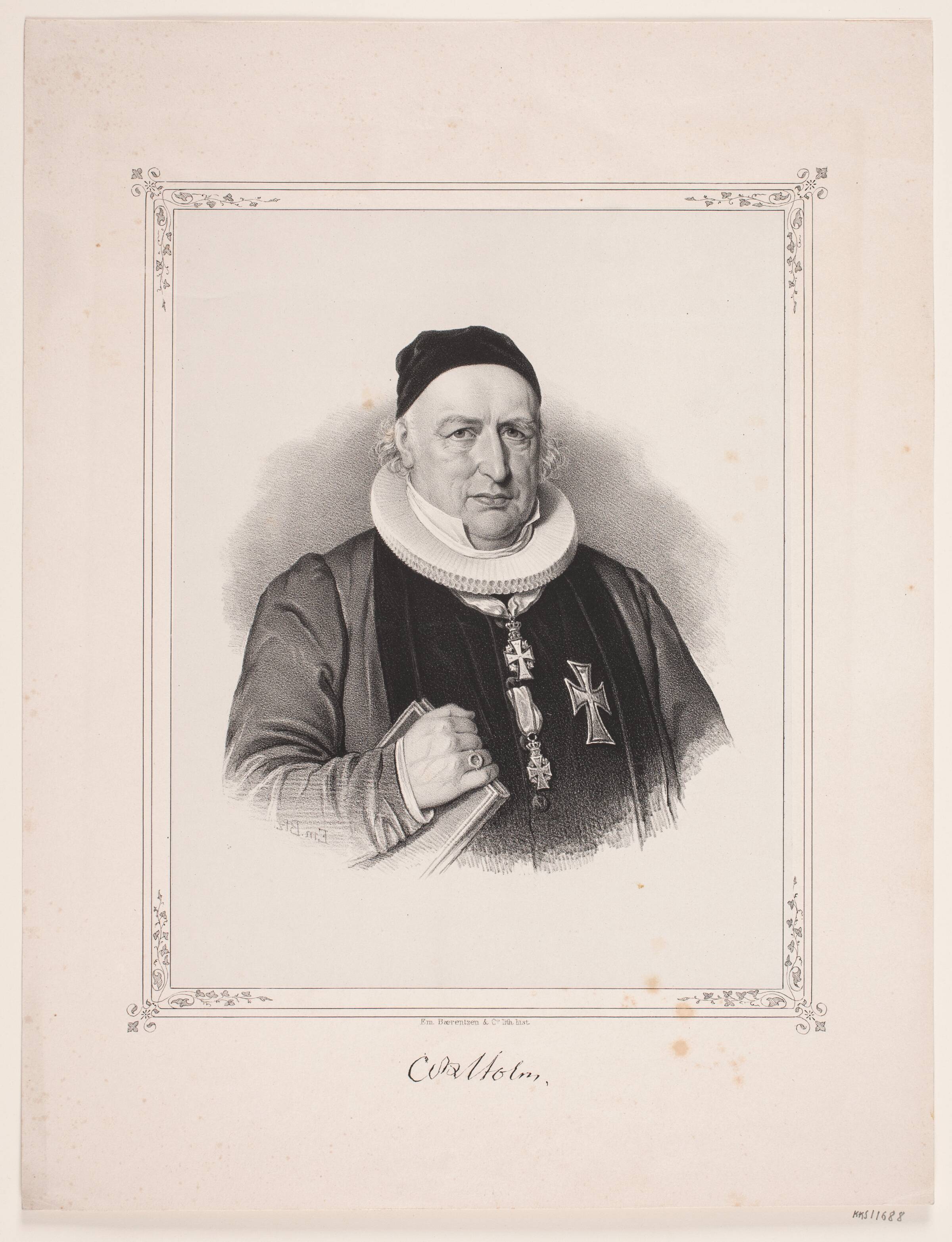 Andreas Krag Holm, Emil Ditlev Bærentzen, 1840-1849