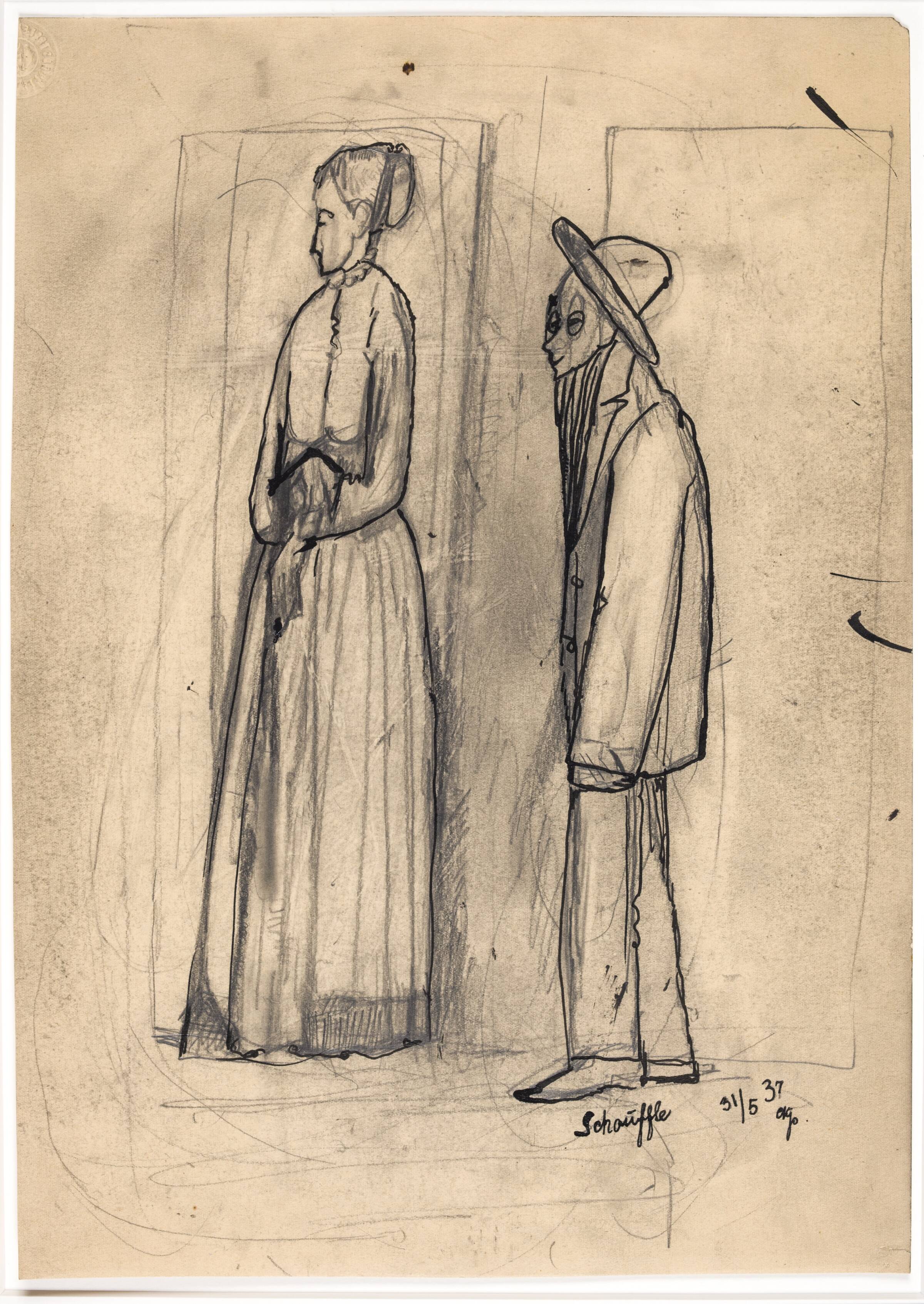 "En Mor med sin epileptiske Søn", Christian Kongstad Petersen, 1937