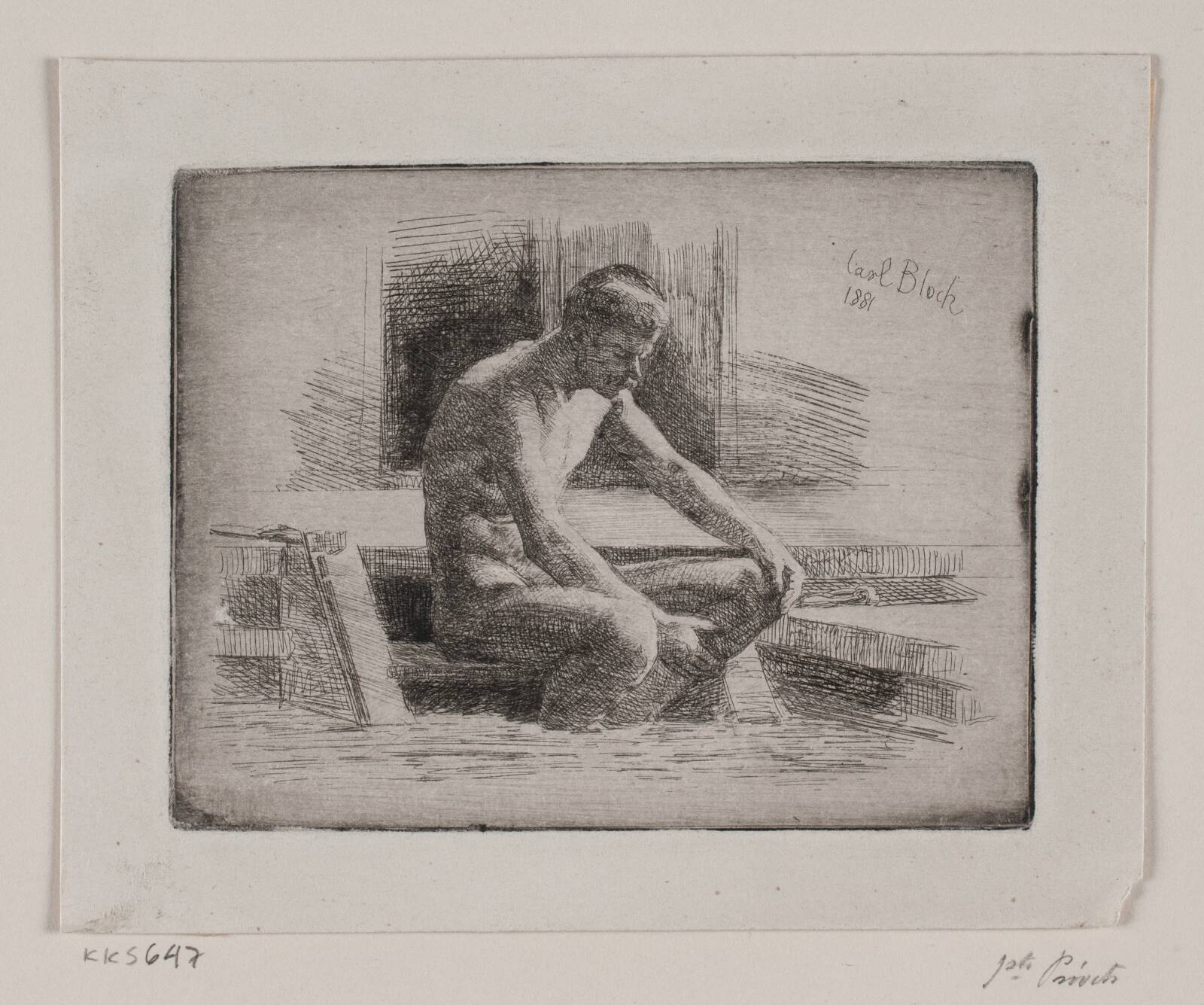 Lille badende mand, Carl Bloch, 1881
