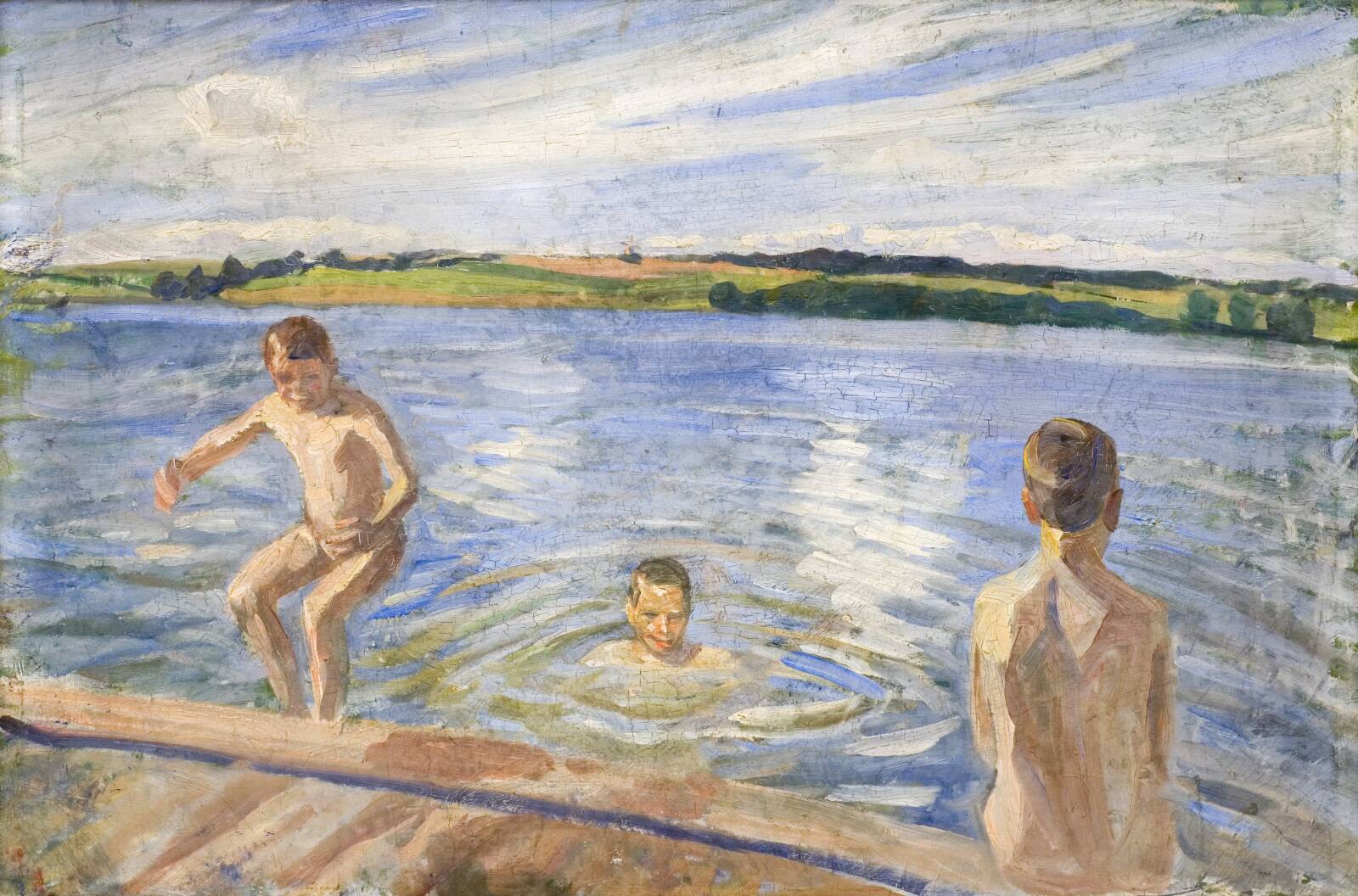 Badende drenge, Peter Hansen, 1902
