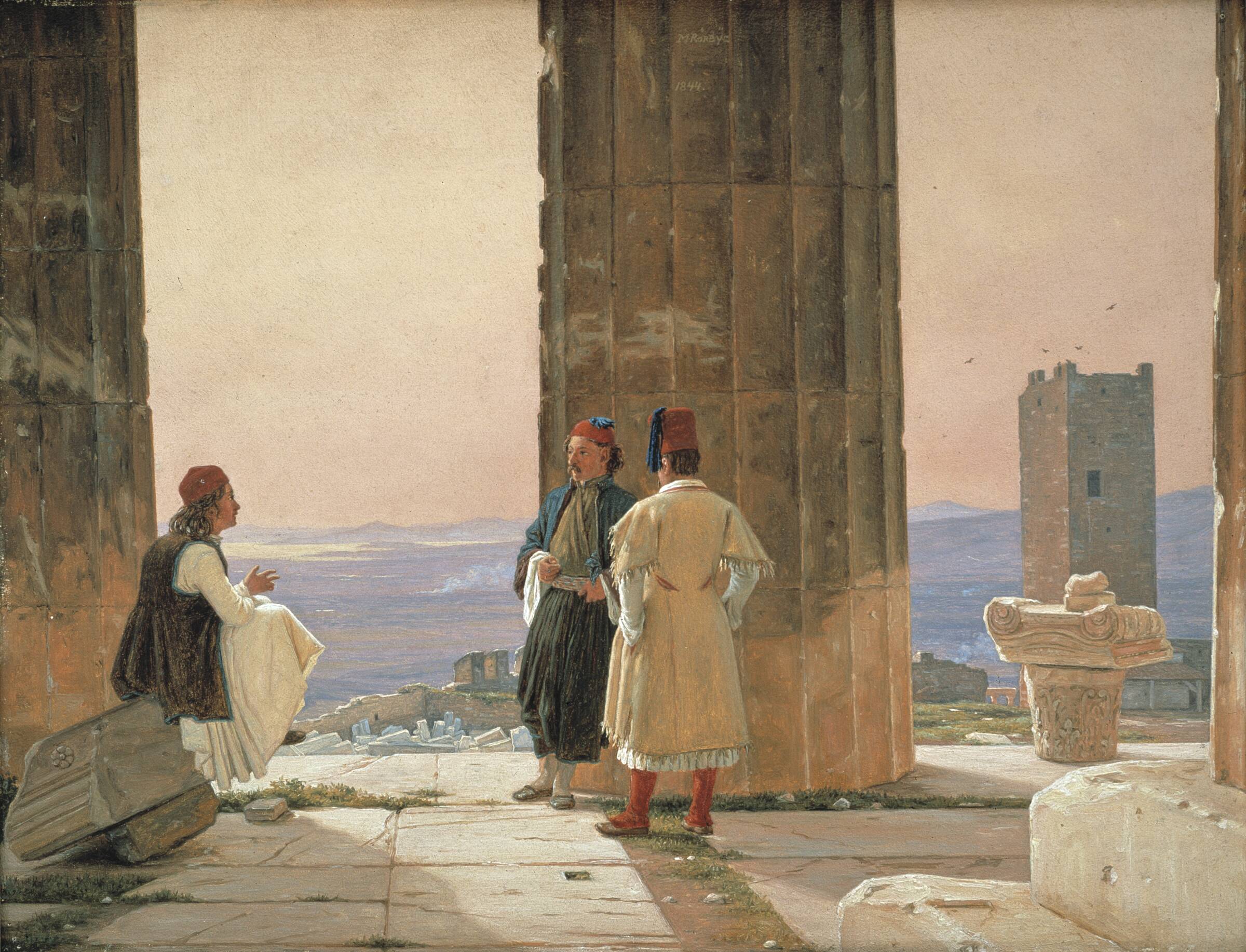Udsigt fra Athenatemplet på Akropolis, Martinus Rørbye, 1844