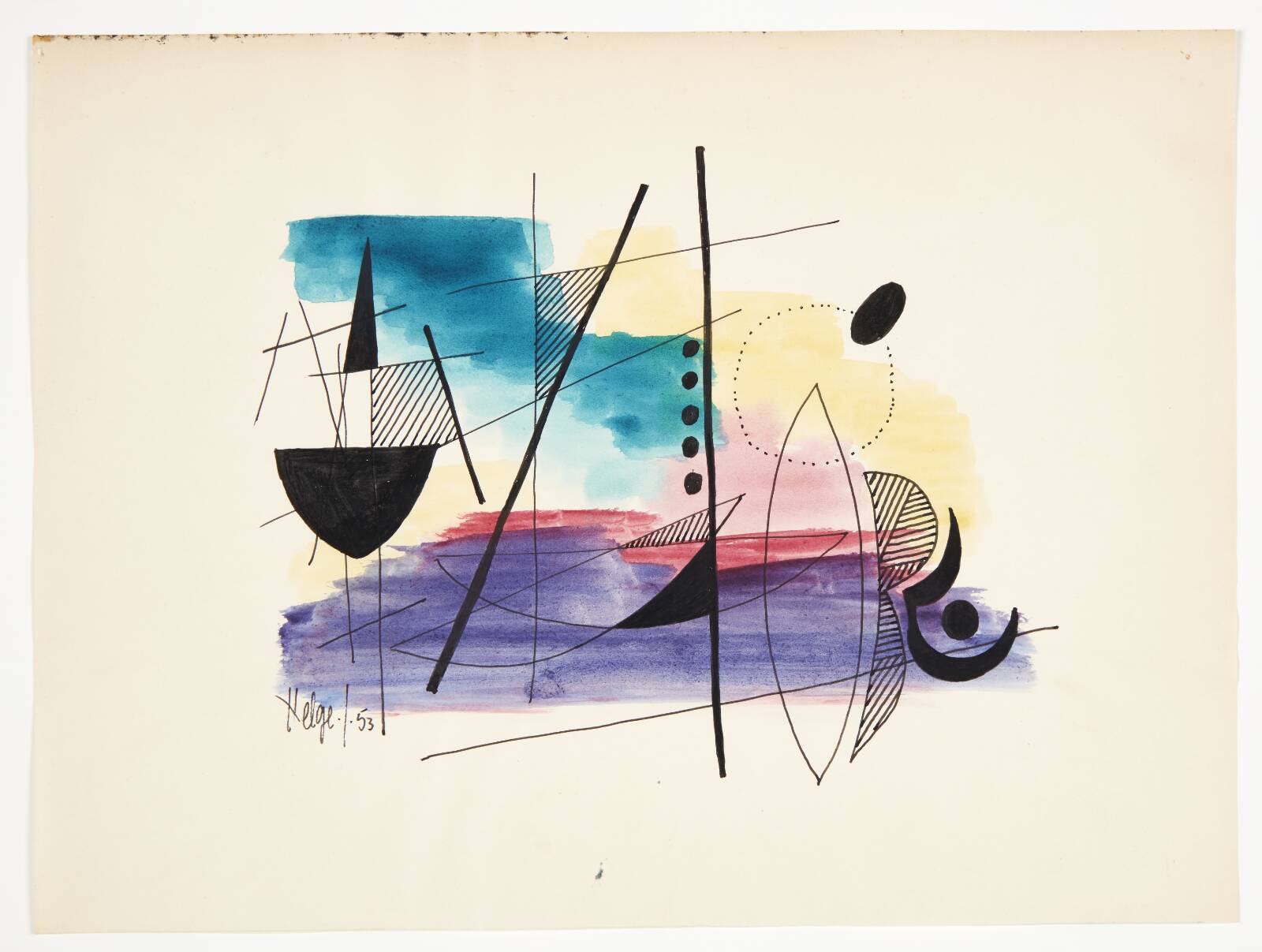 Abstrakt komposition, Helge Jacobsen, 1953