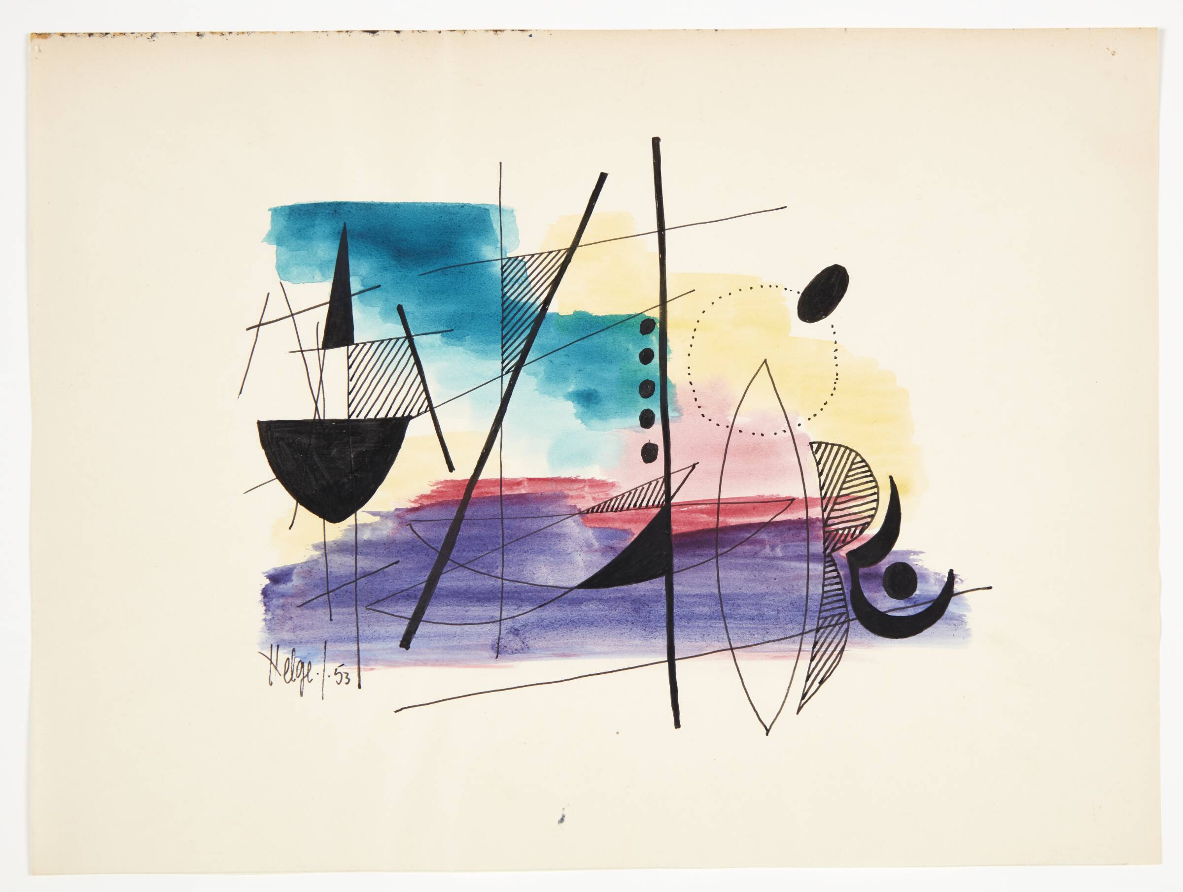 Abstrakt komposition, Helge Jacobsen, 1953